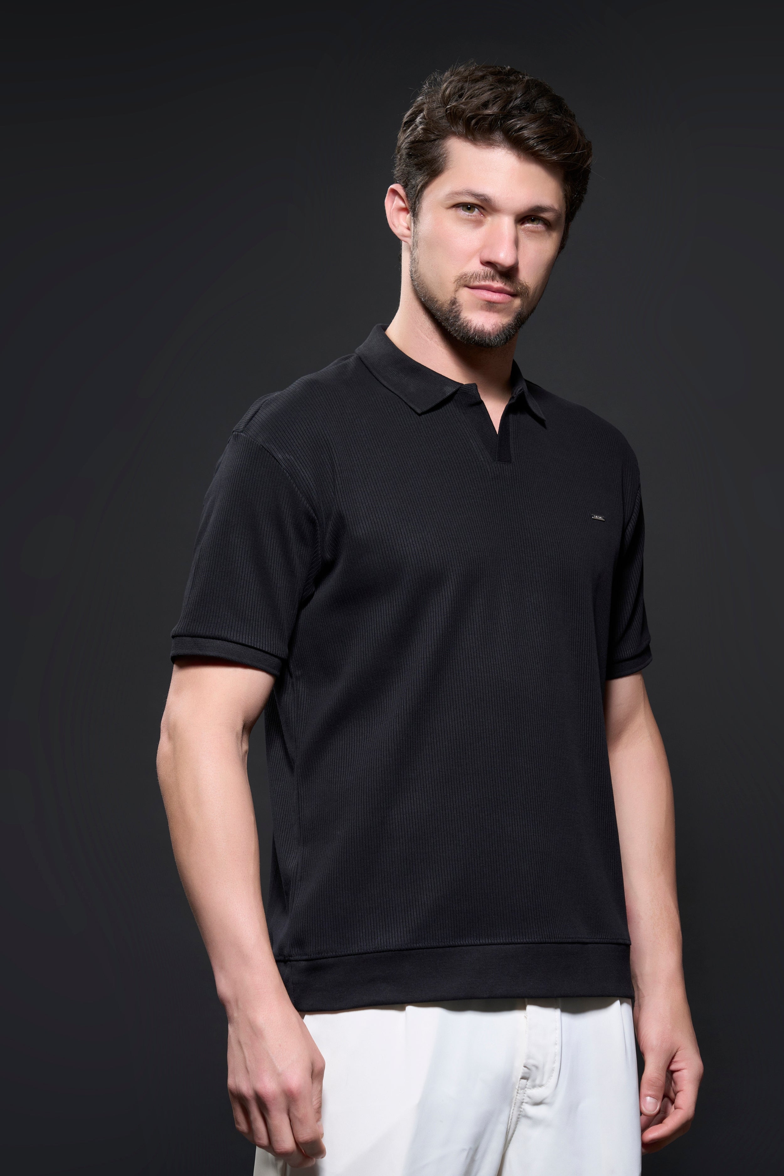 Old Money Knit Polo - Black
