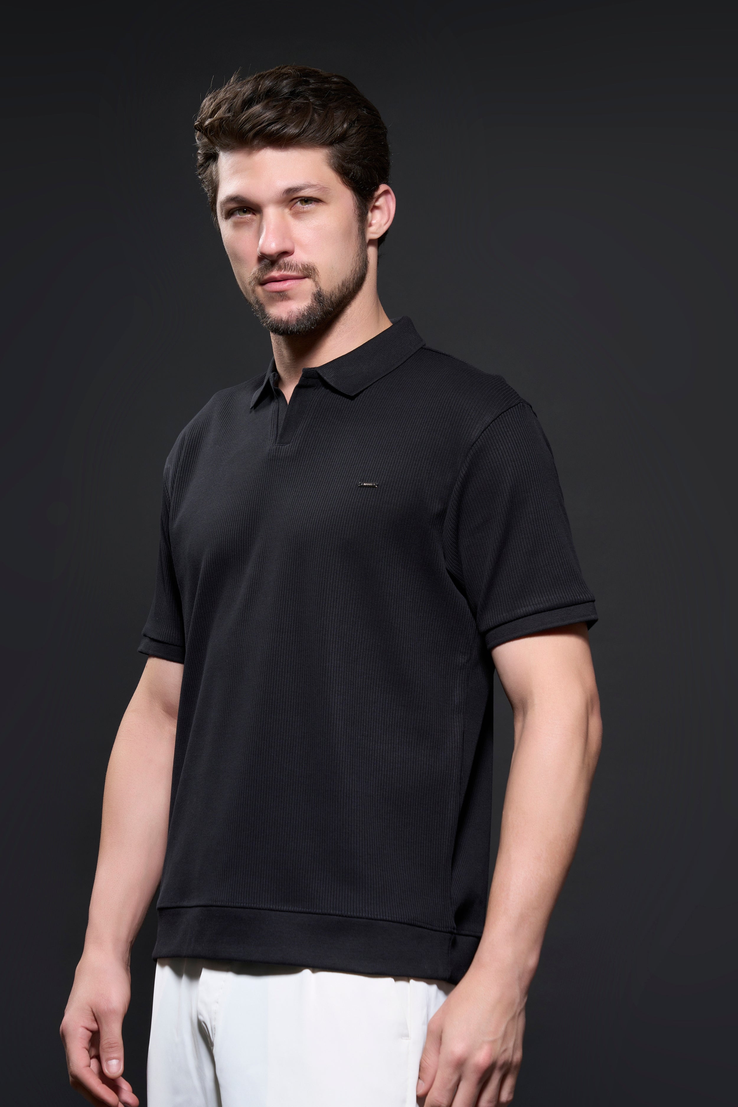 Old Money Knit Polo - Black