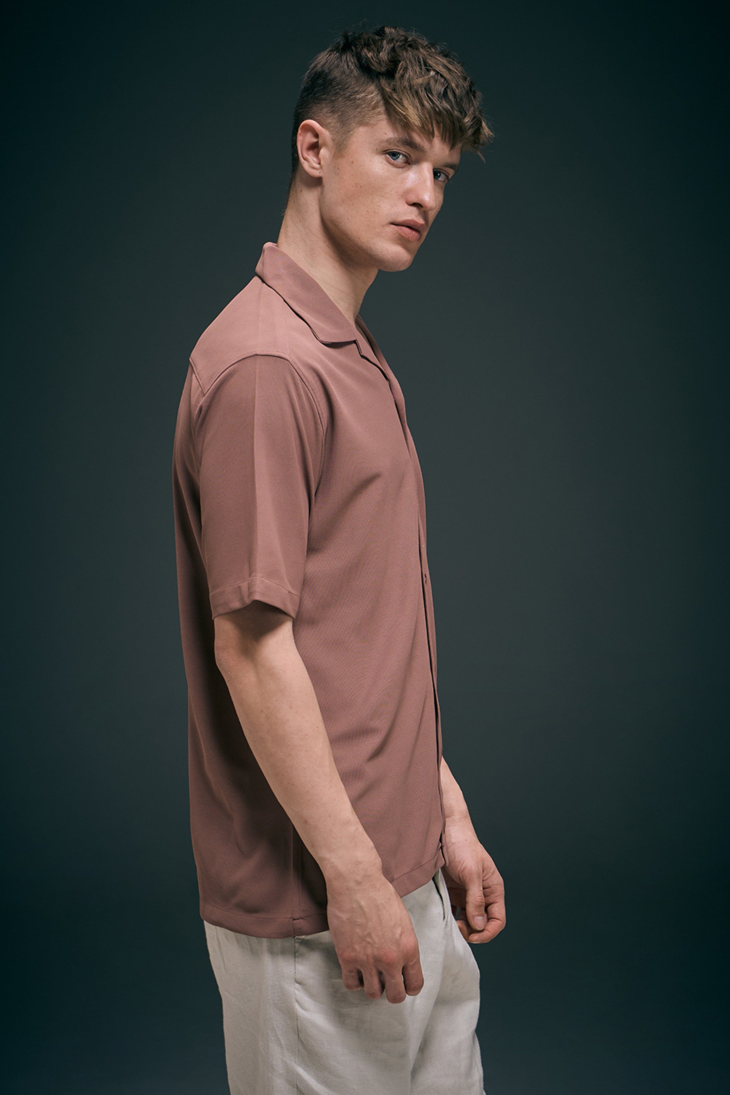 Hot Brown Smart Tech Cuban Shirt
