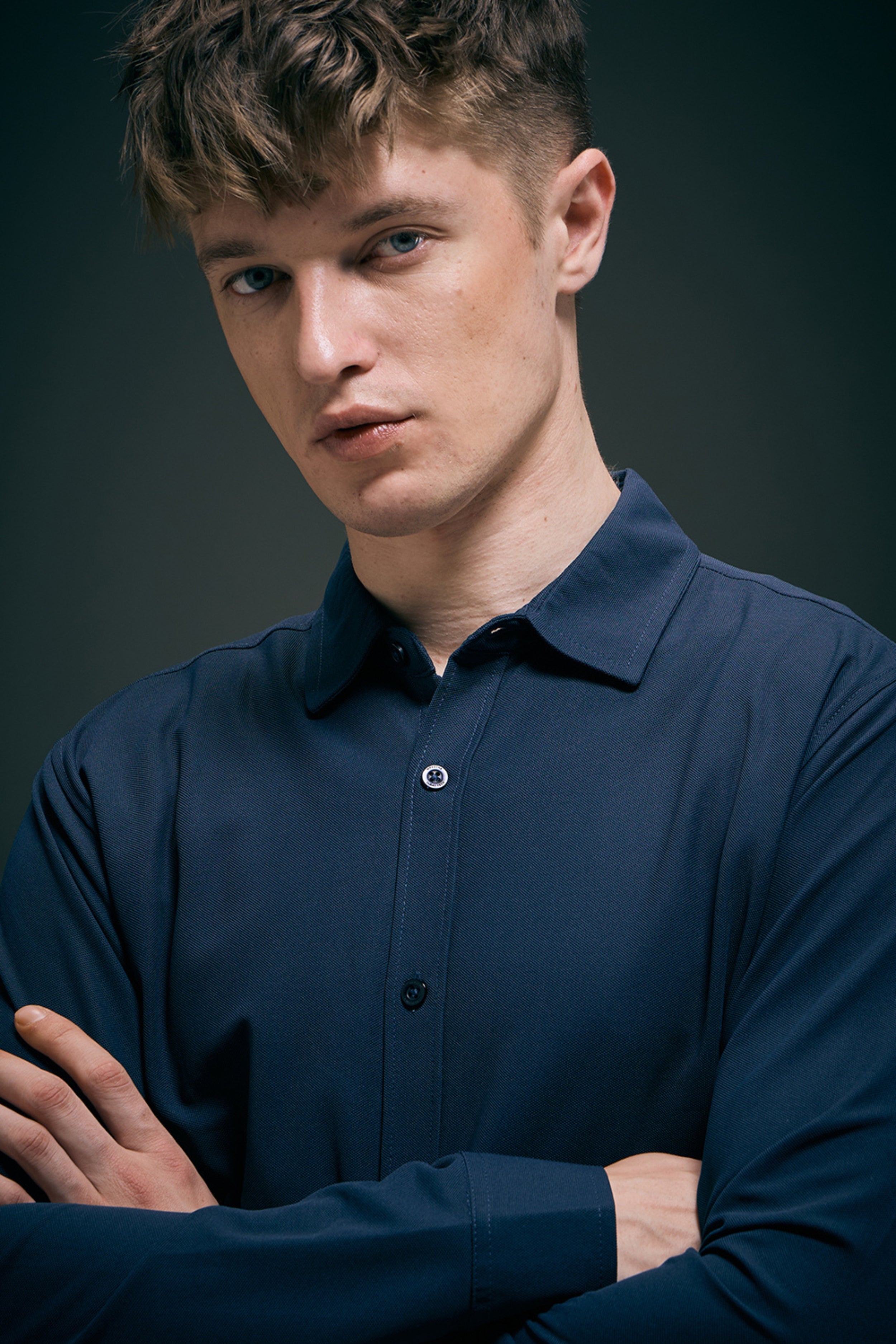 Navy Smart Tech Full Sleeve Shirt