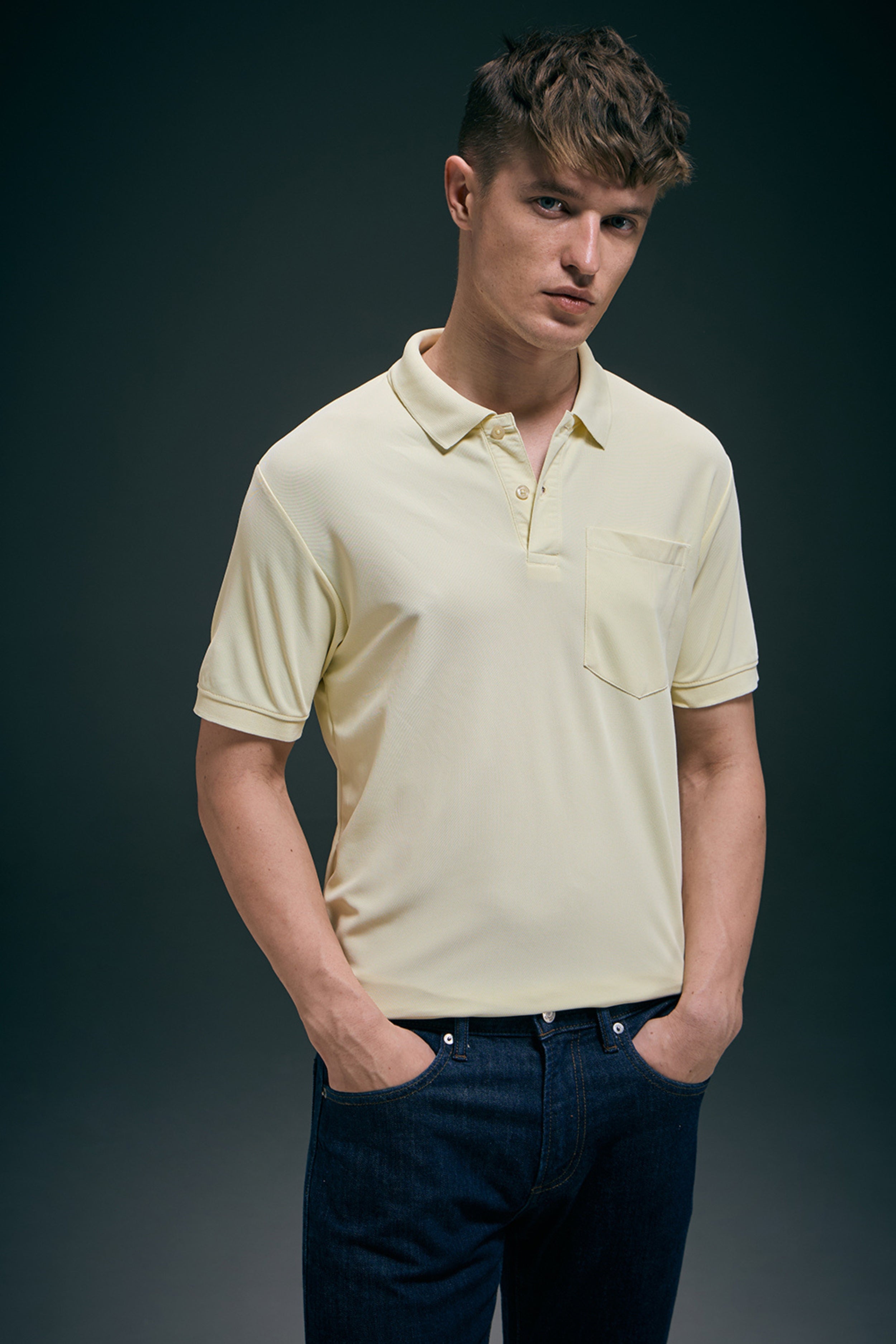Light Yellow Smart Tech Pocket + Polo