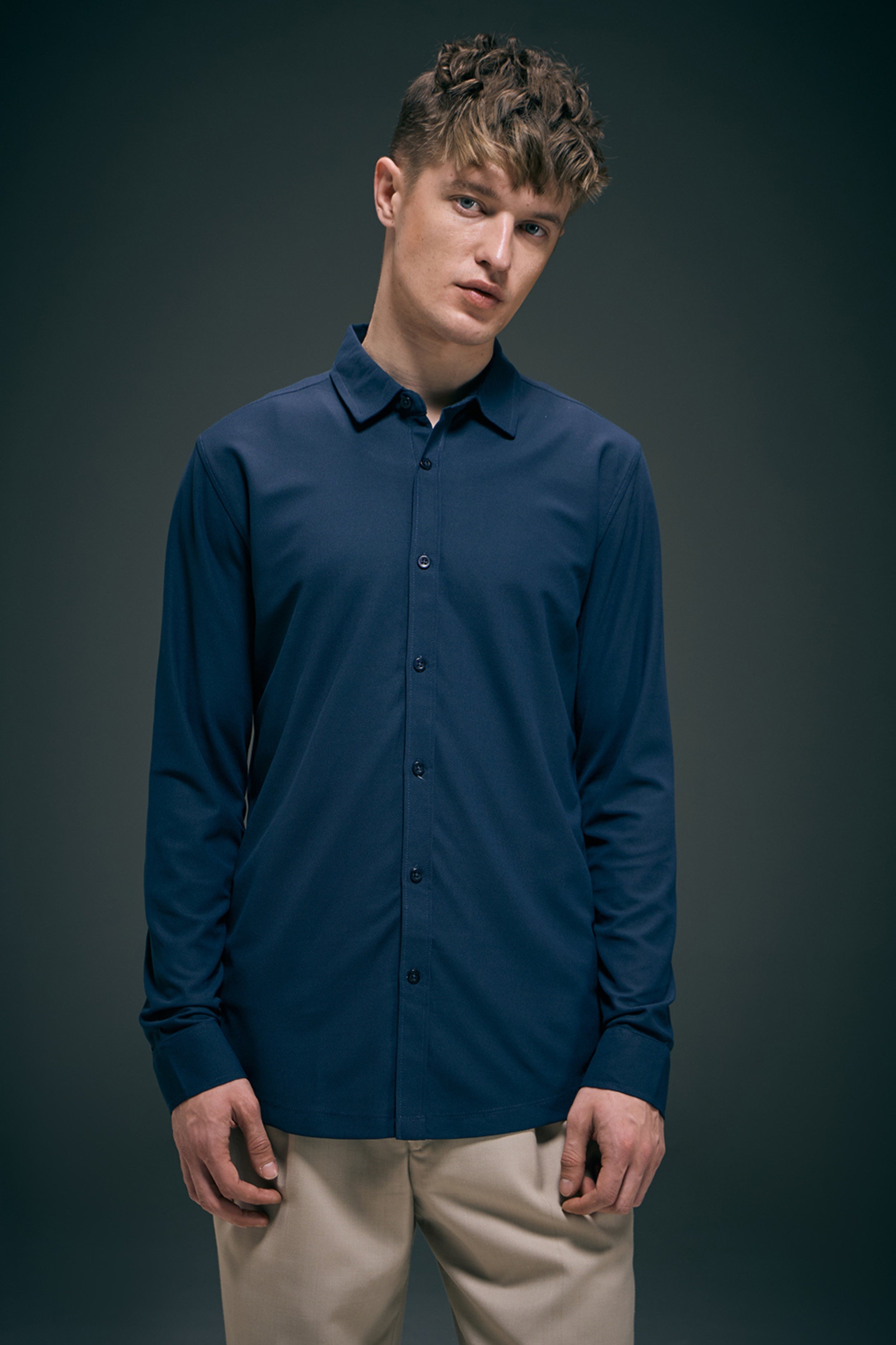 Navy Smart Tech Full Sleeve Shirt