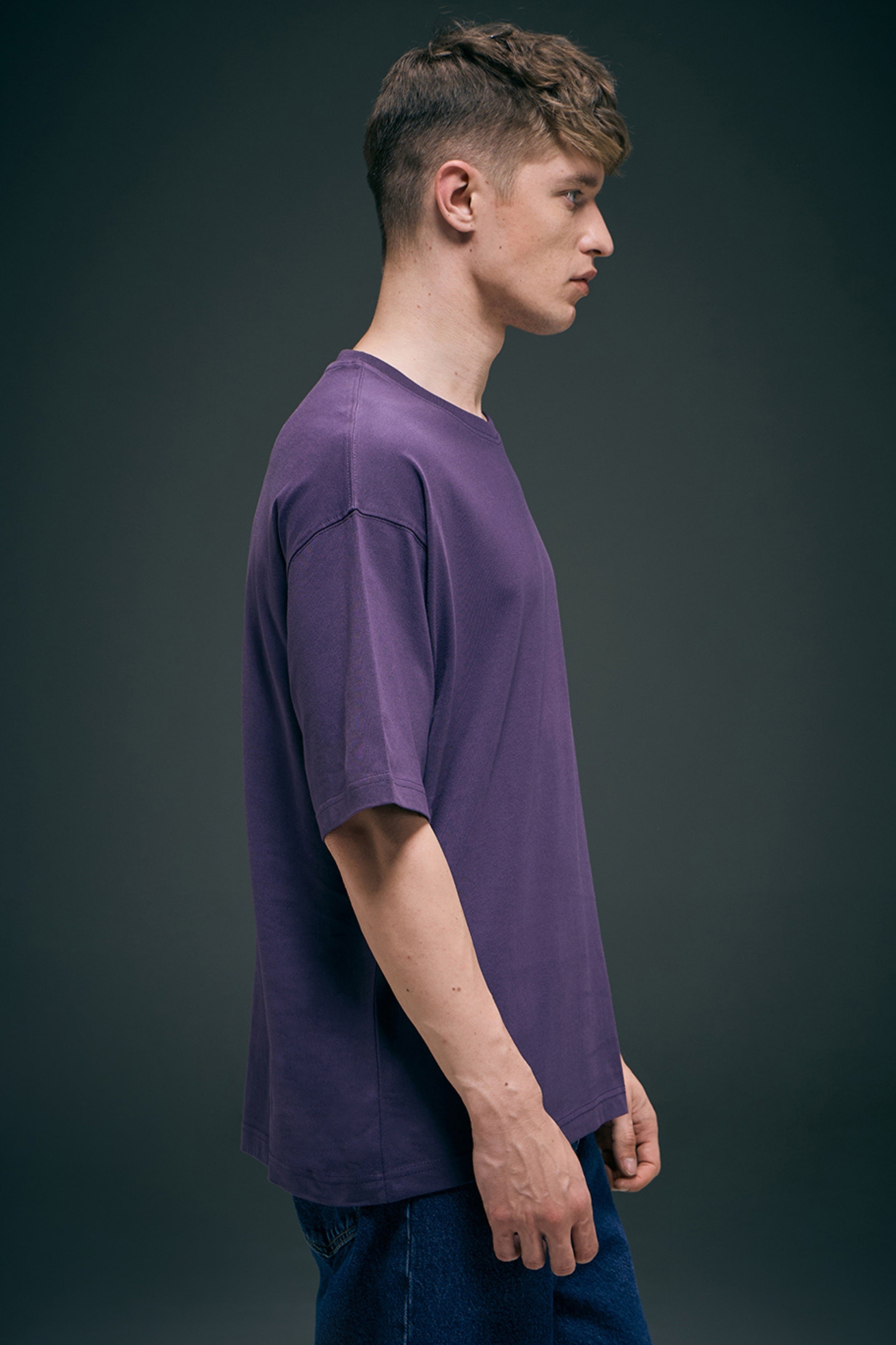 Rich Violet - Oversized drop shoulder