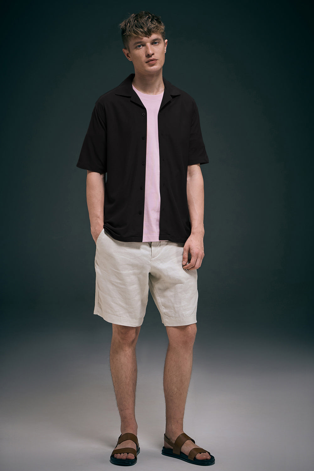 Black Smart Tech Cuban Shirt