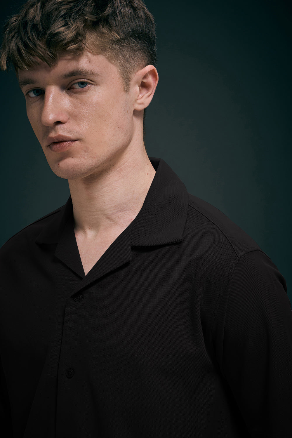 Black Smart Tech Cuban Shirt