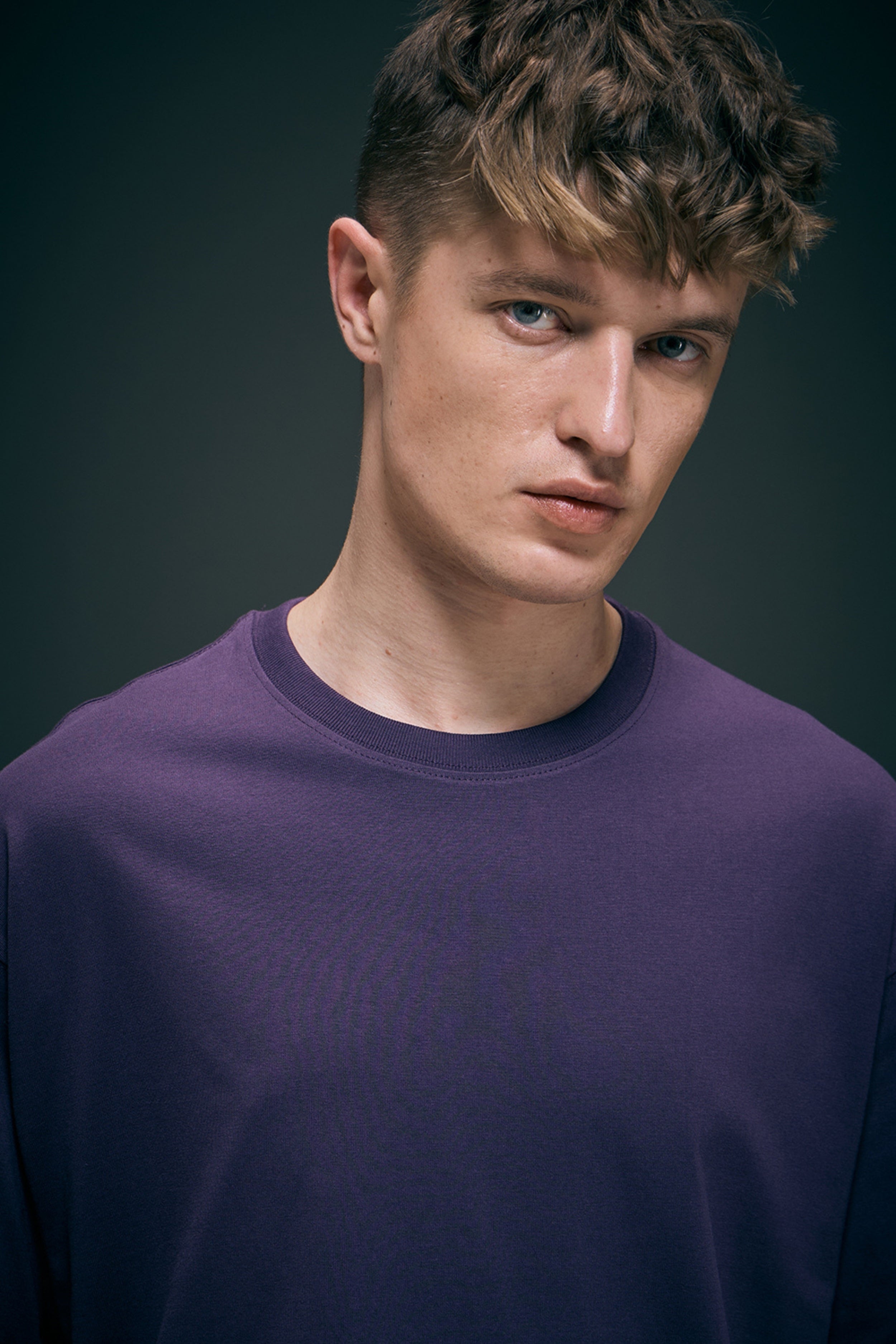 Rich Violet - Oversized drop shoulder