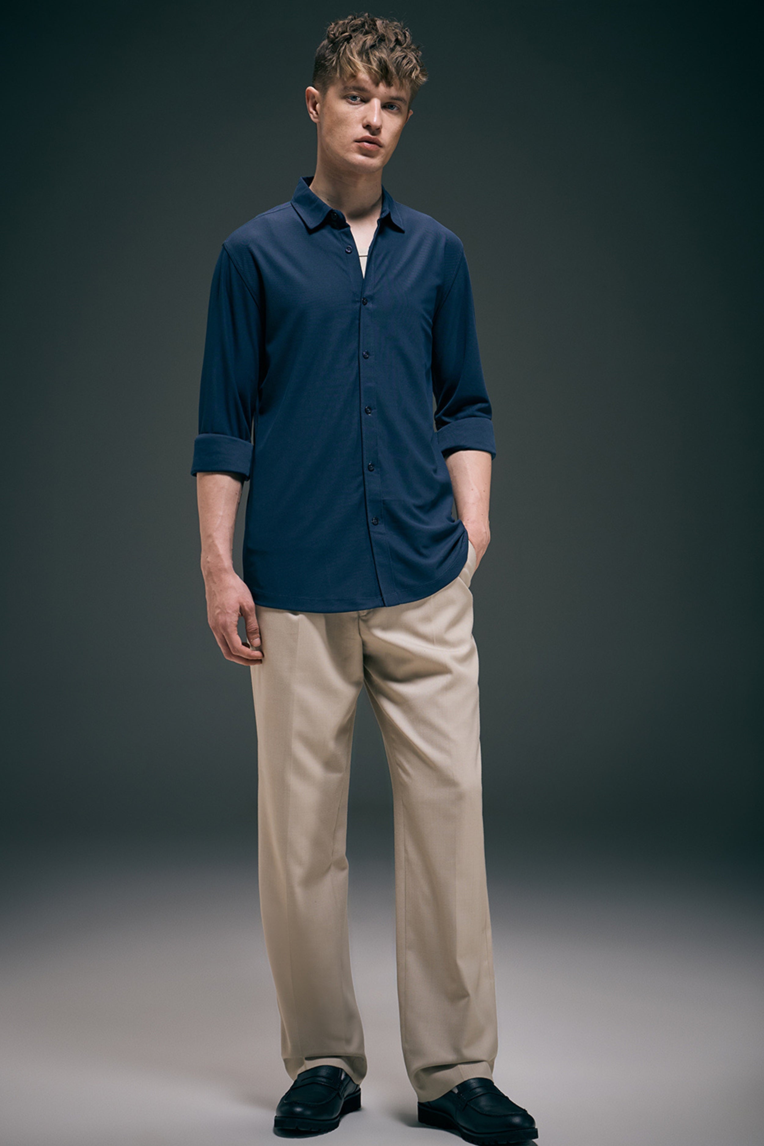 Navy Smart Tech Full Sleeve Shirt
