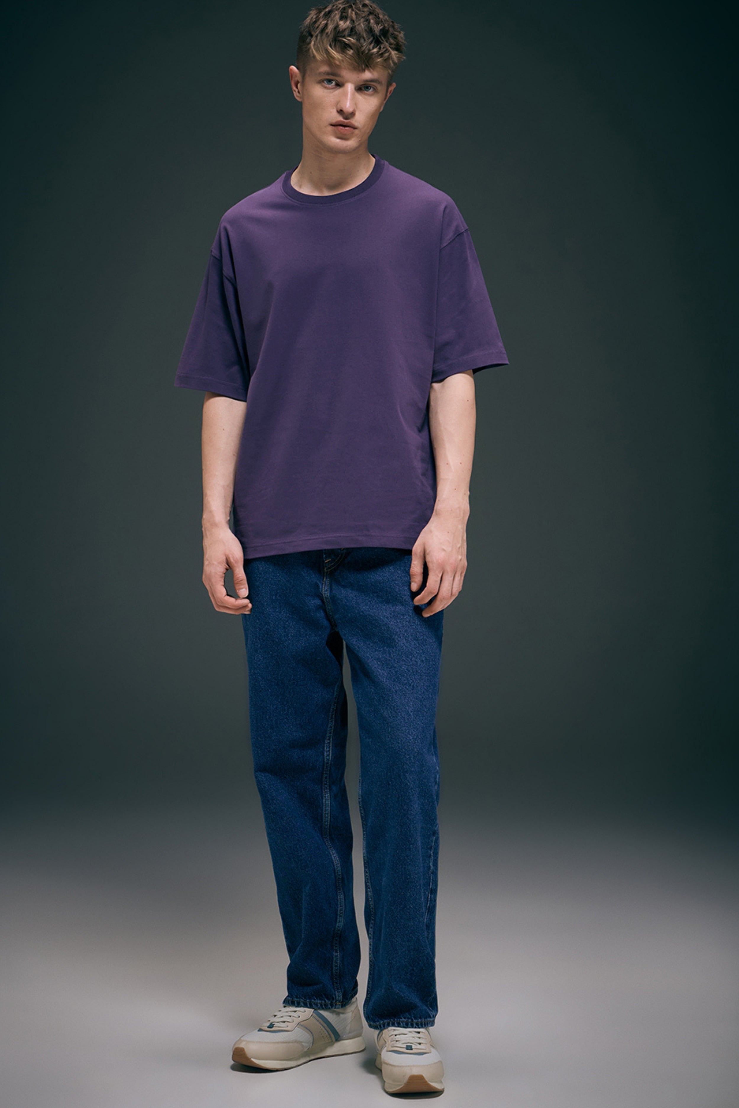 Rich Violet - Oversized drop shoulder
