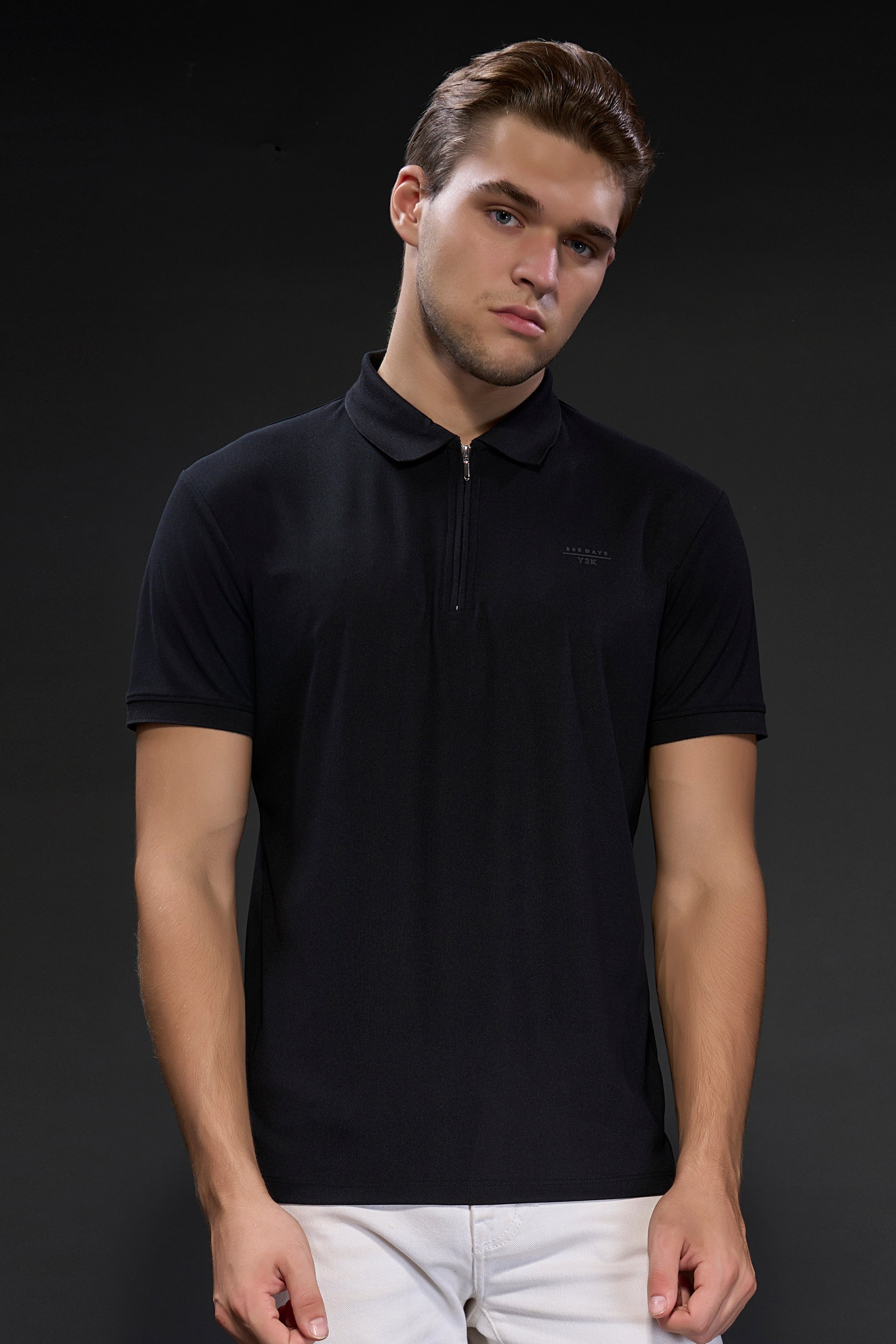 Black 365 Days Y2K Polo T-shirt
