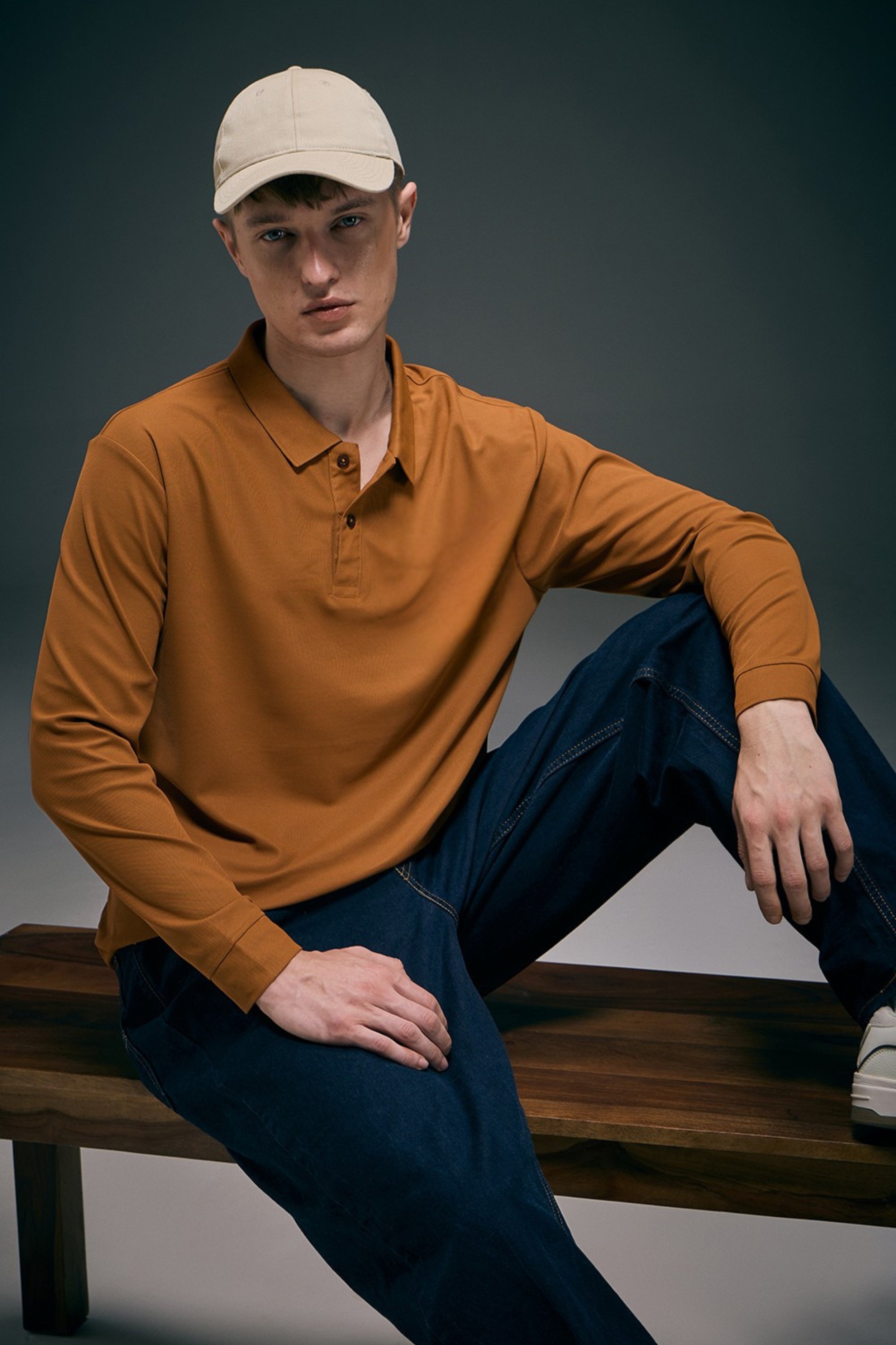 Caramel Full Sleeve Smart Tech Polo