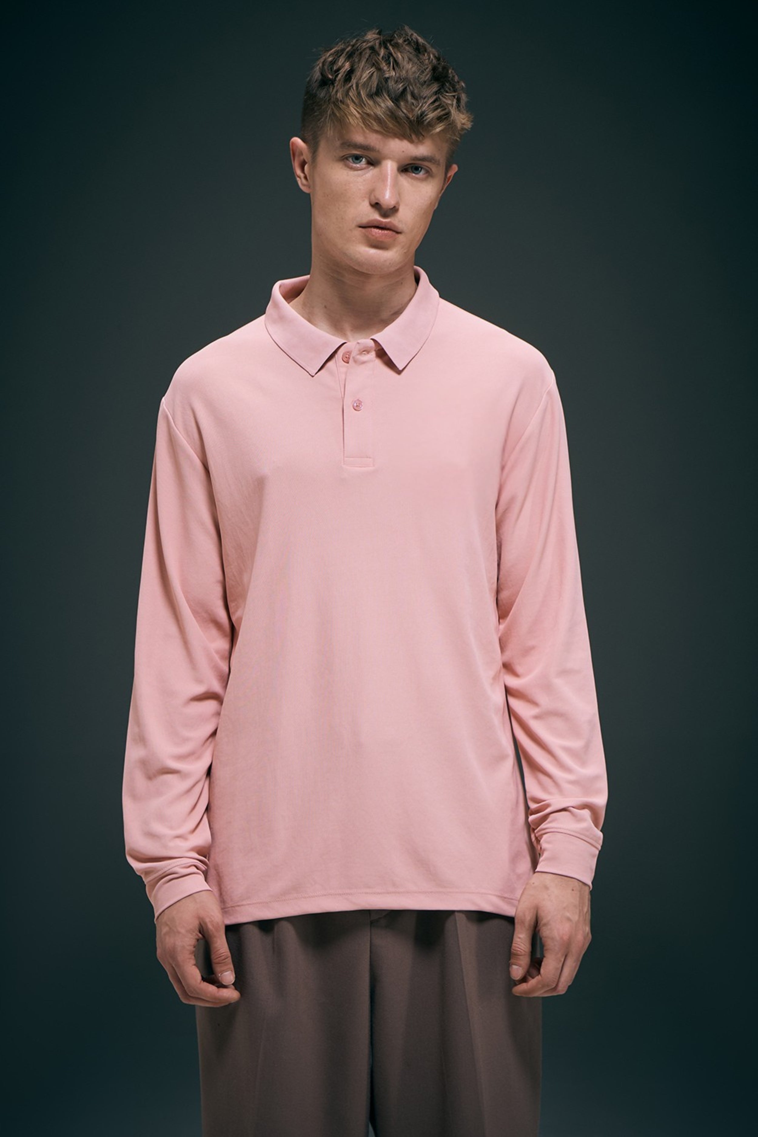 Mauve Full Sleeve Smart Tech Polo