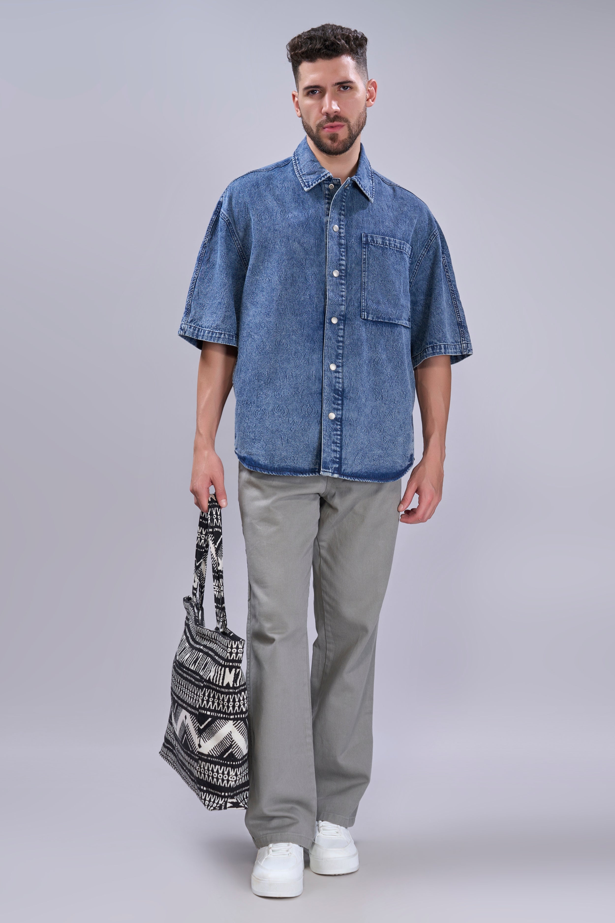 Blue - korean Denim Shirt