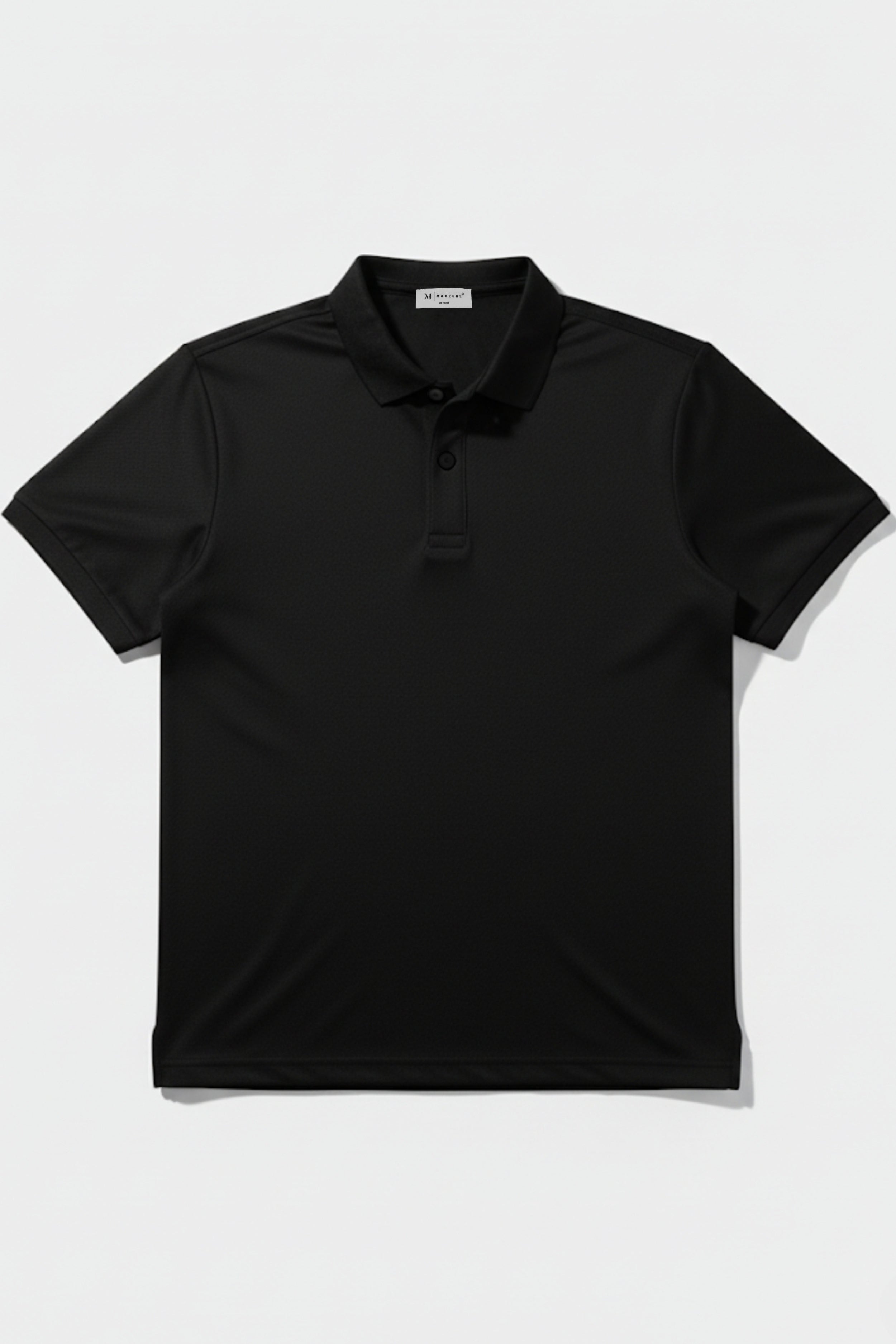 Black - 2 Button Stitchless Polo