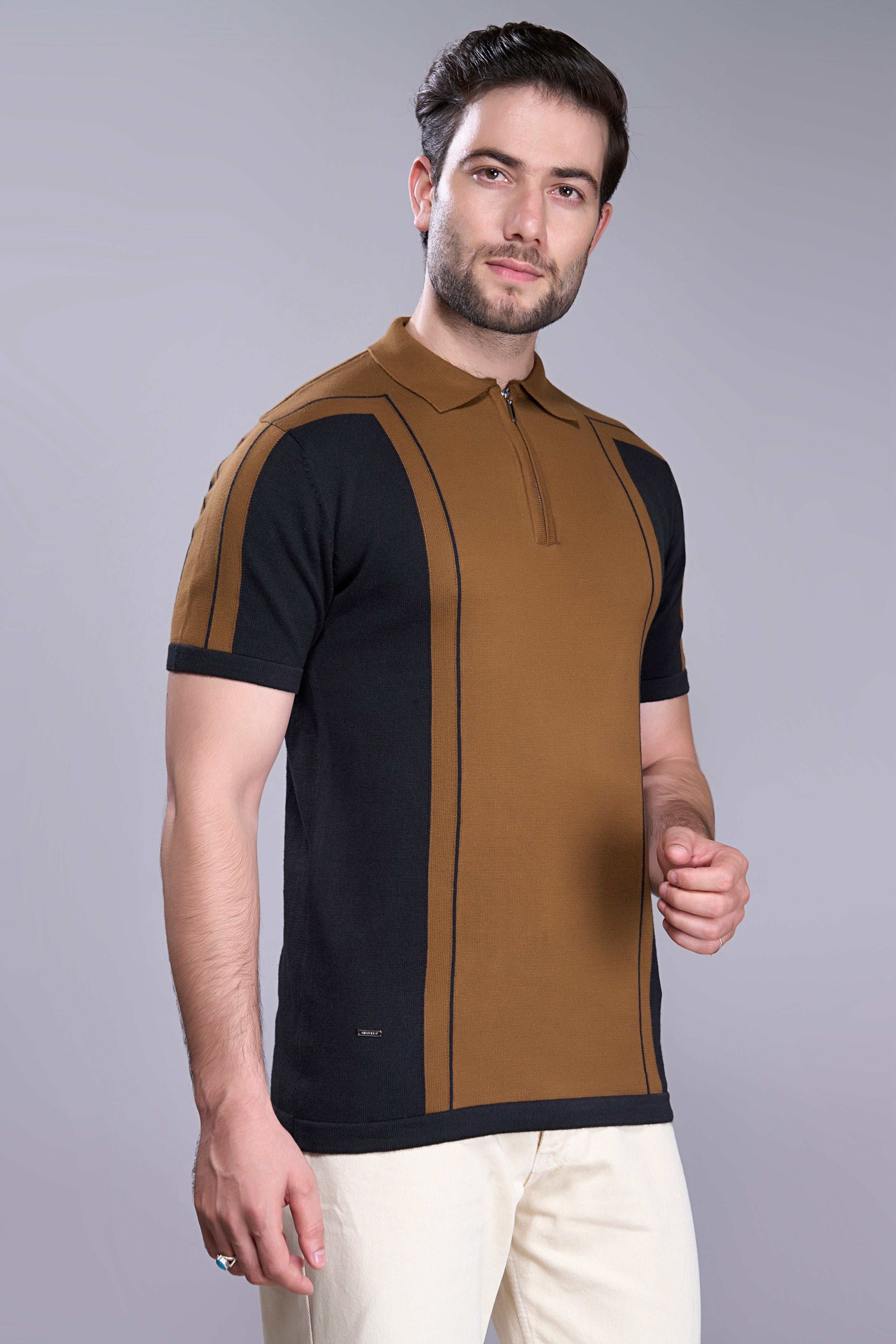 Hot Brown - Luxe Knitted Polo