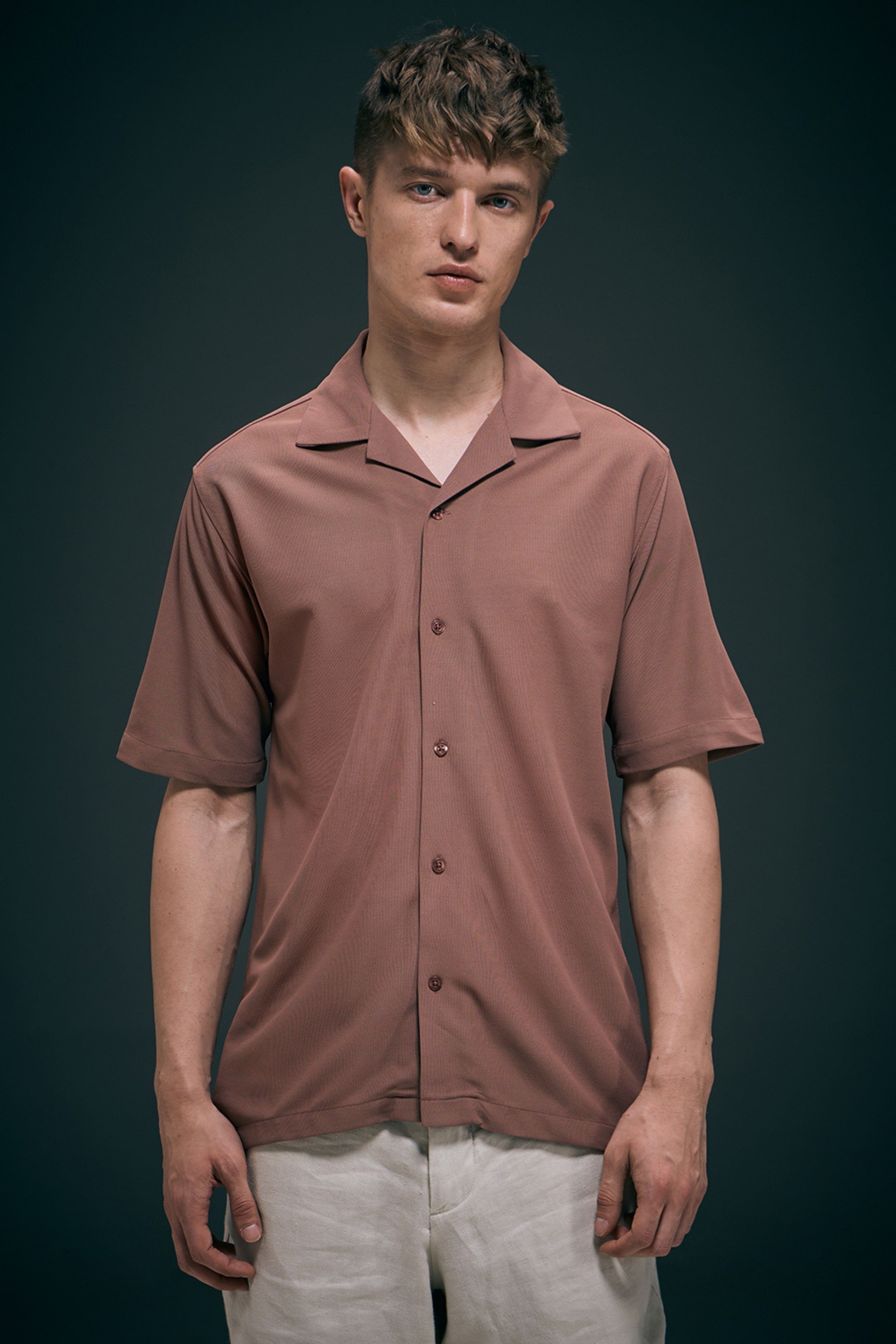 Hot Brown Smart Tech Cuban Shirt