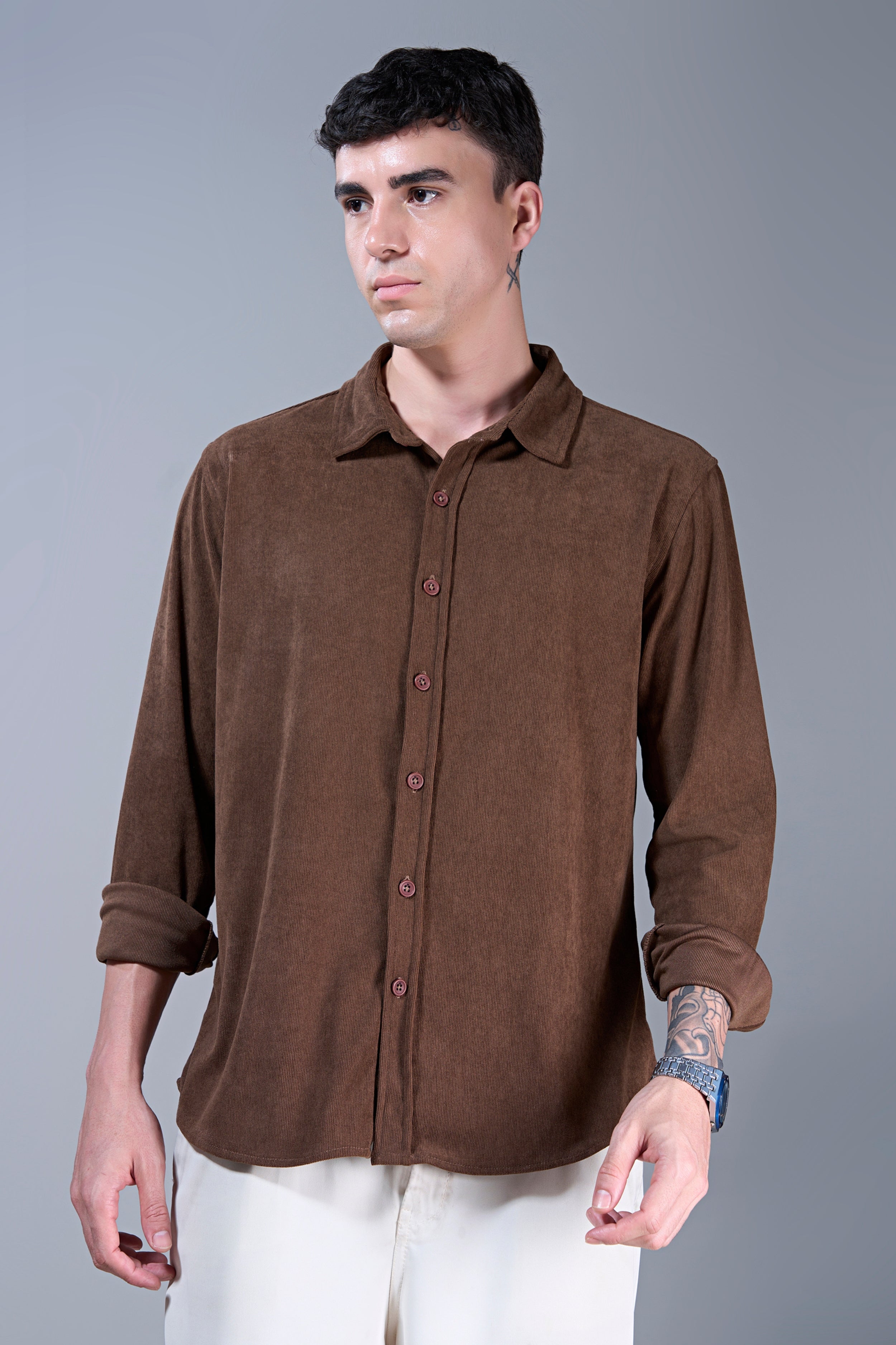Brown - Corduroy Shirt