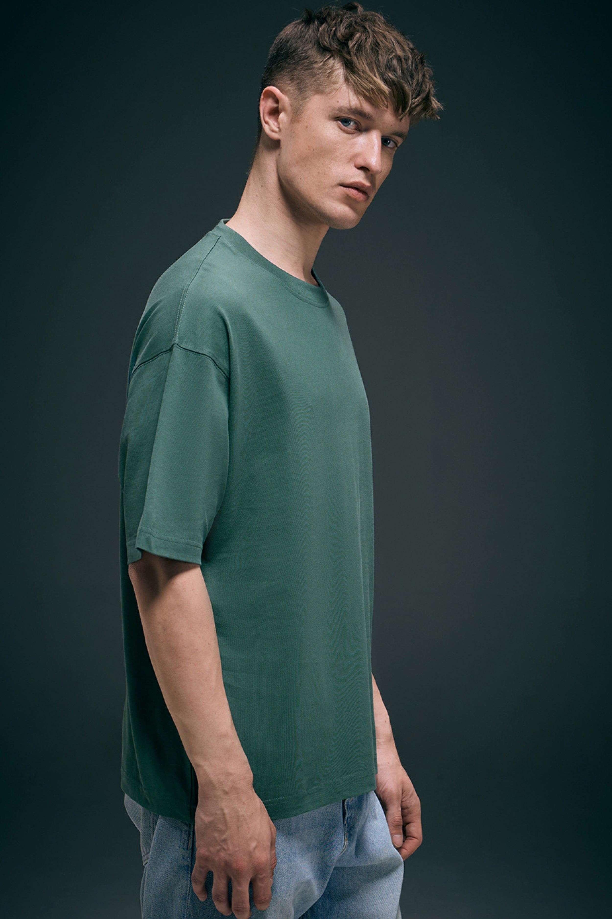 Berry Green - Oversized drop shoulder