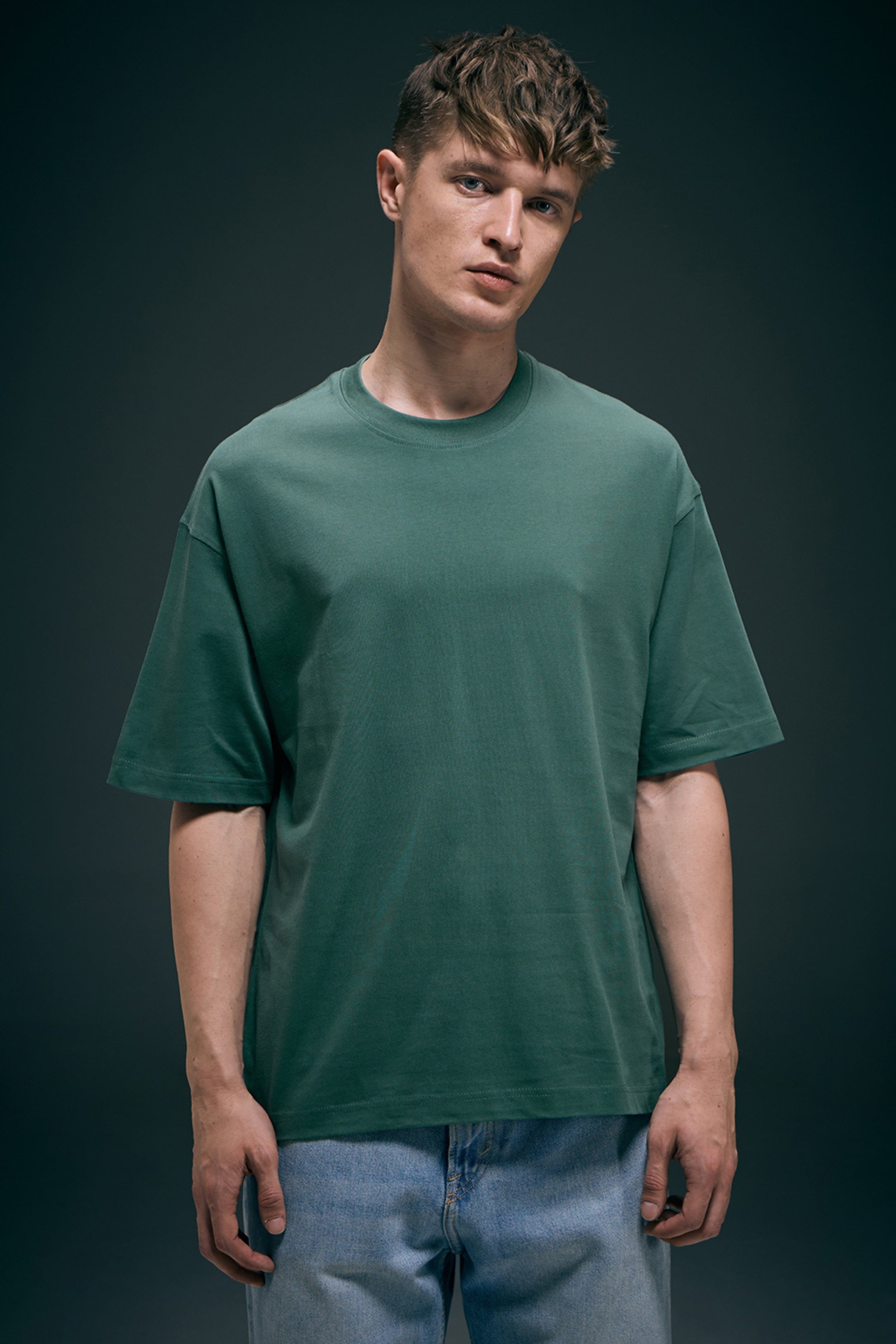 Berry Green - Oversized drop shoulder
