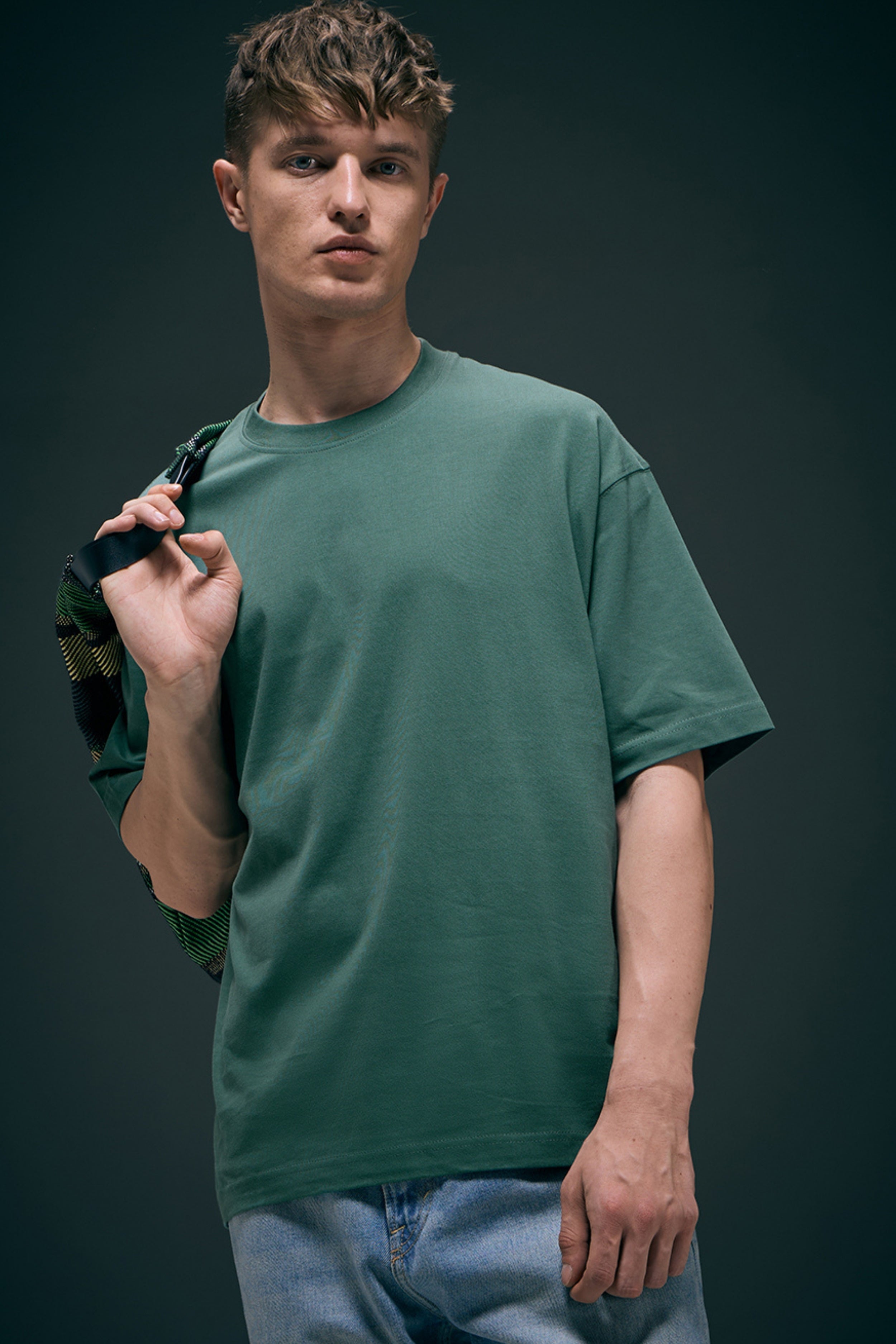 Berry Green - Oversized drop shoulder