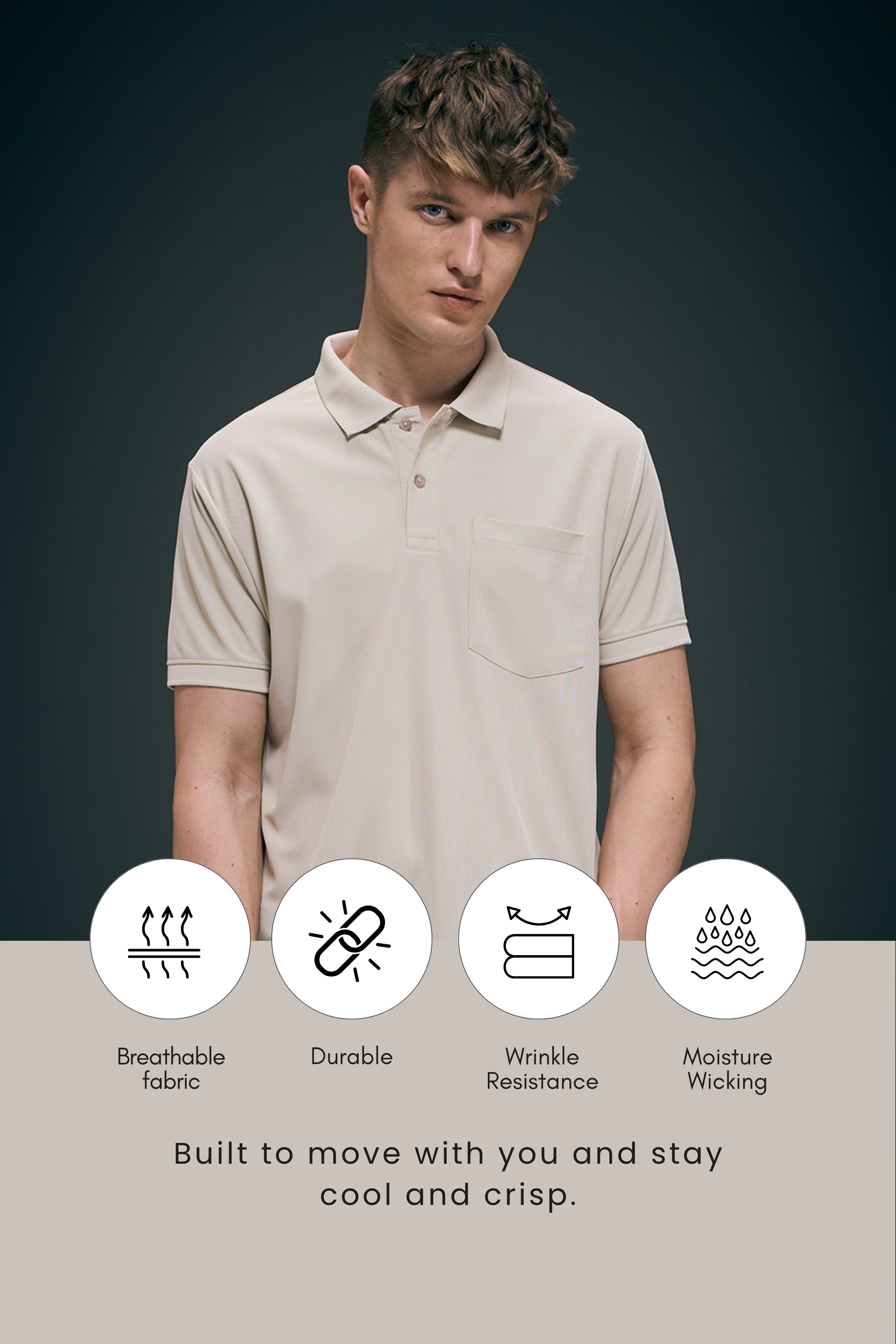 Soft Beige Smart Tech Pocket + Polo