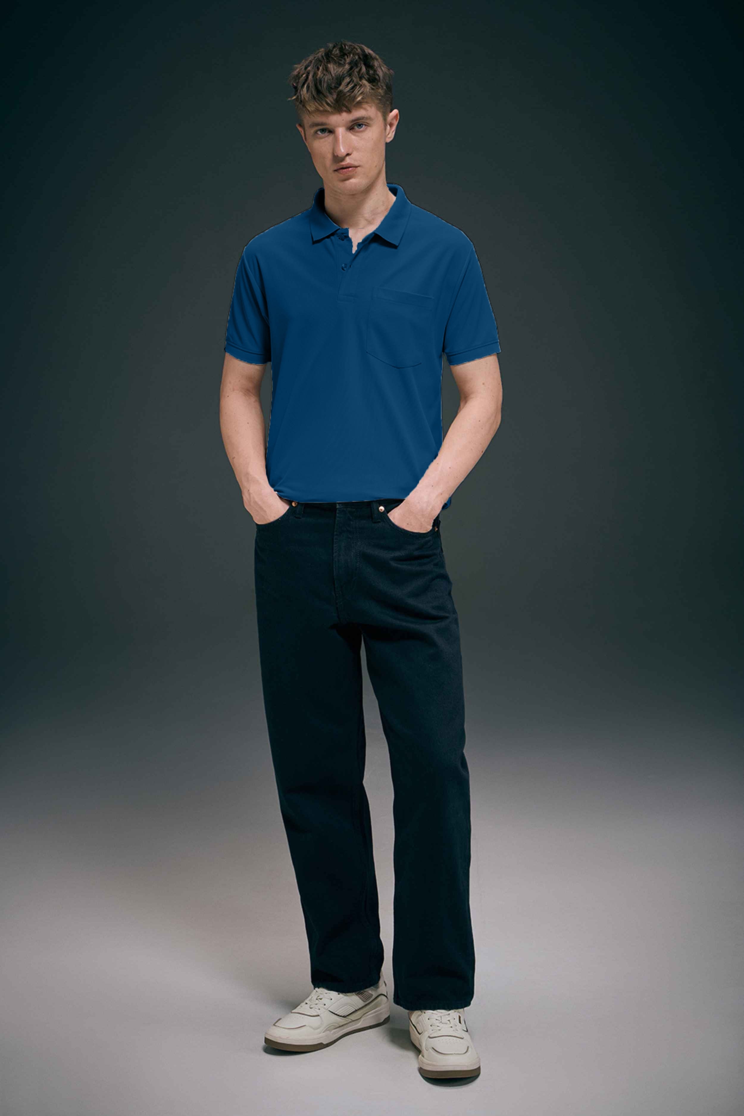 Teal Navy Smart Tech Pocket + Polo