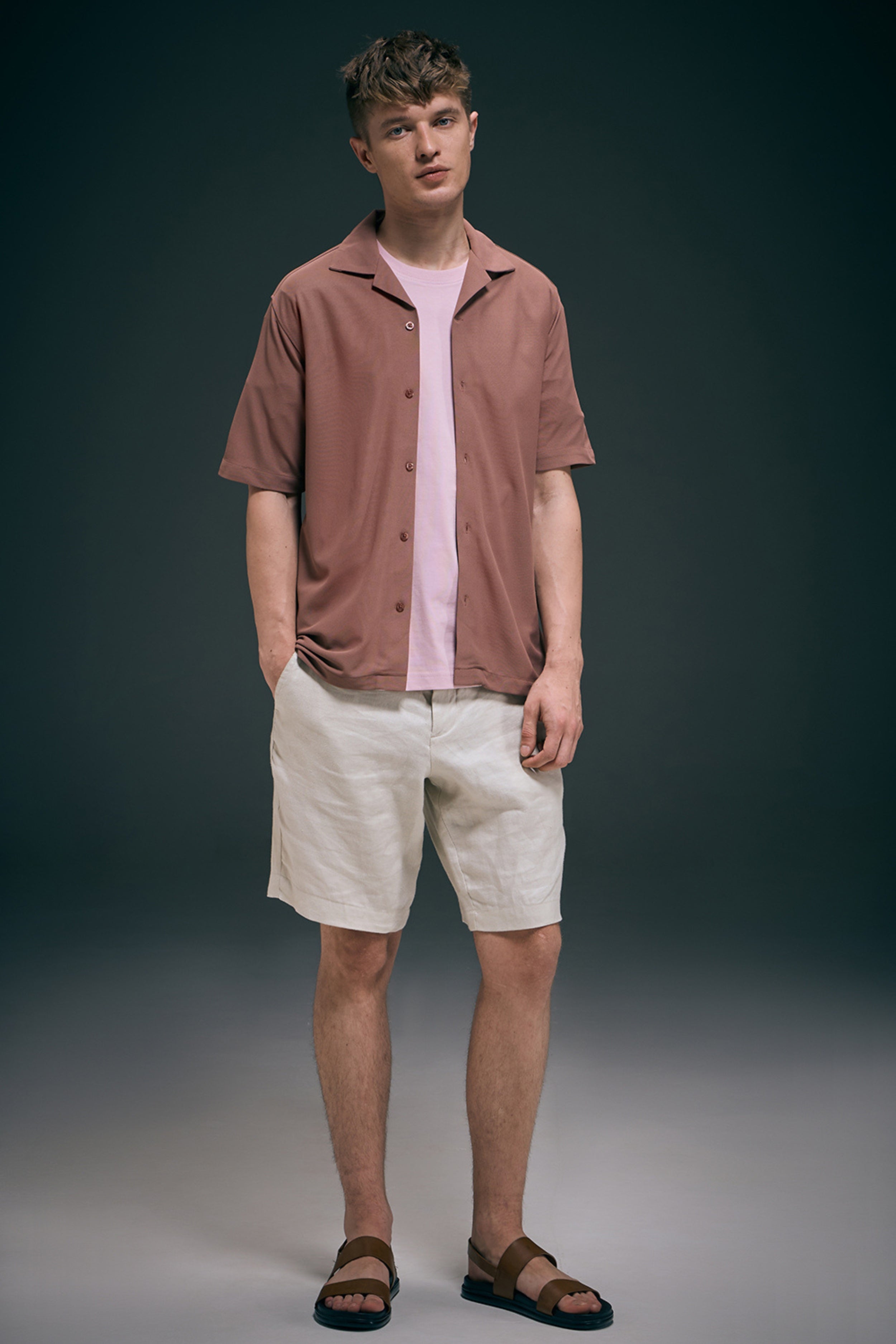 Hot Brown Smart Tech Cuban Shirt