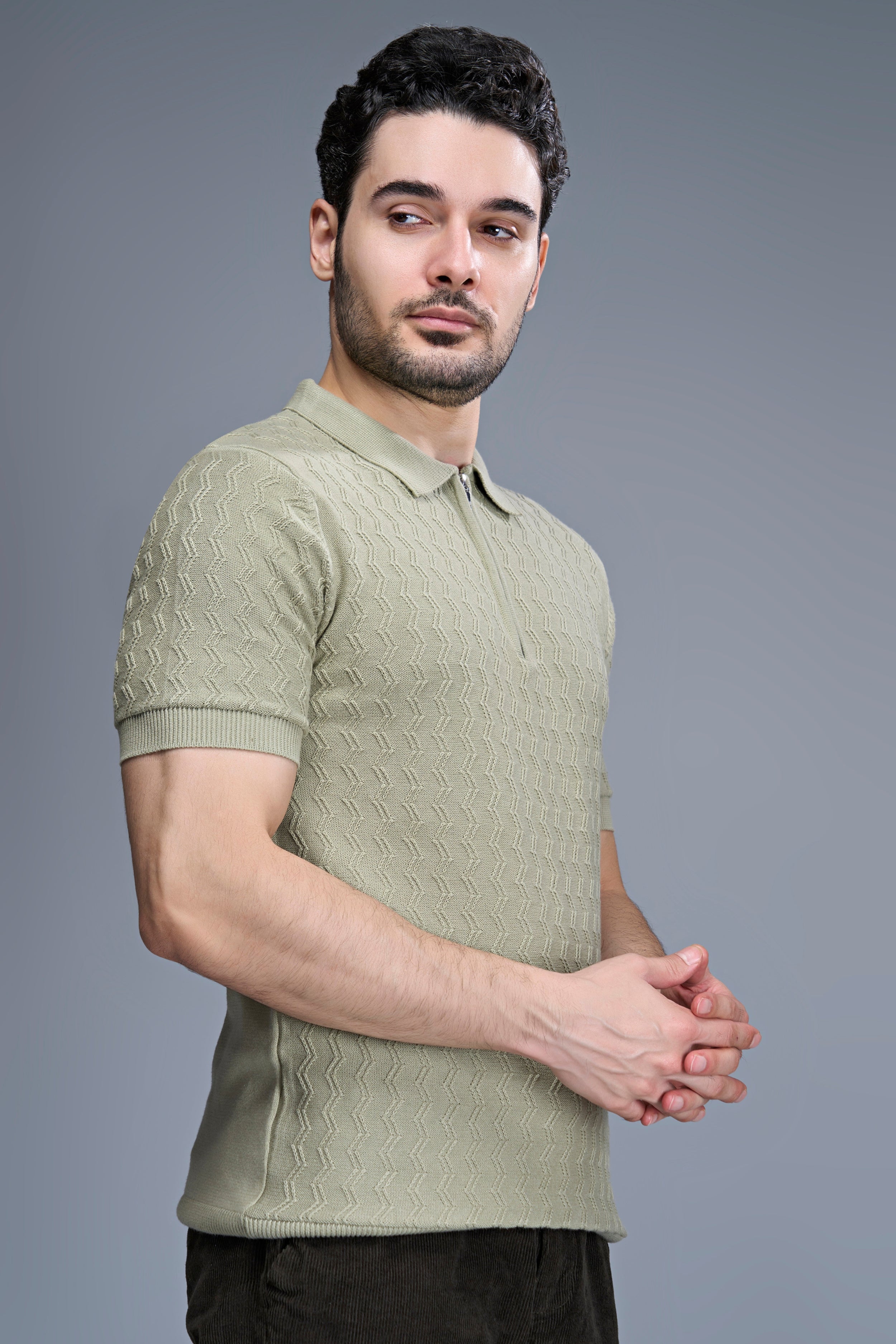 Olive Green - Luxe Knitted Polo