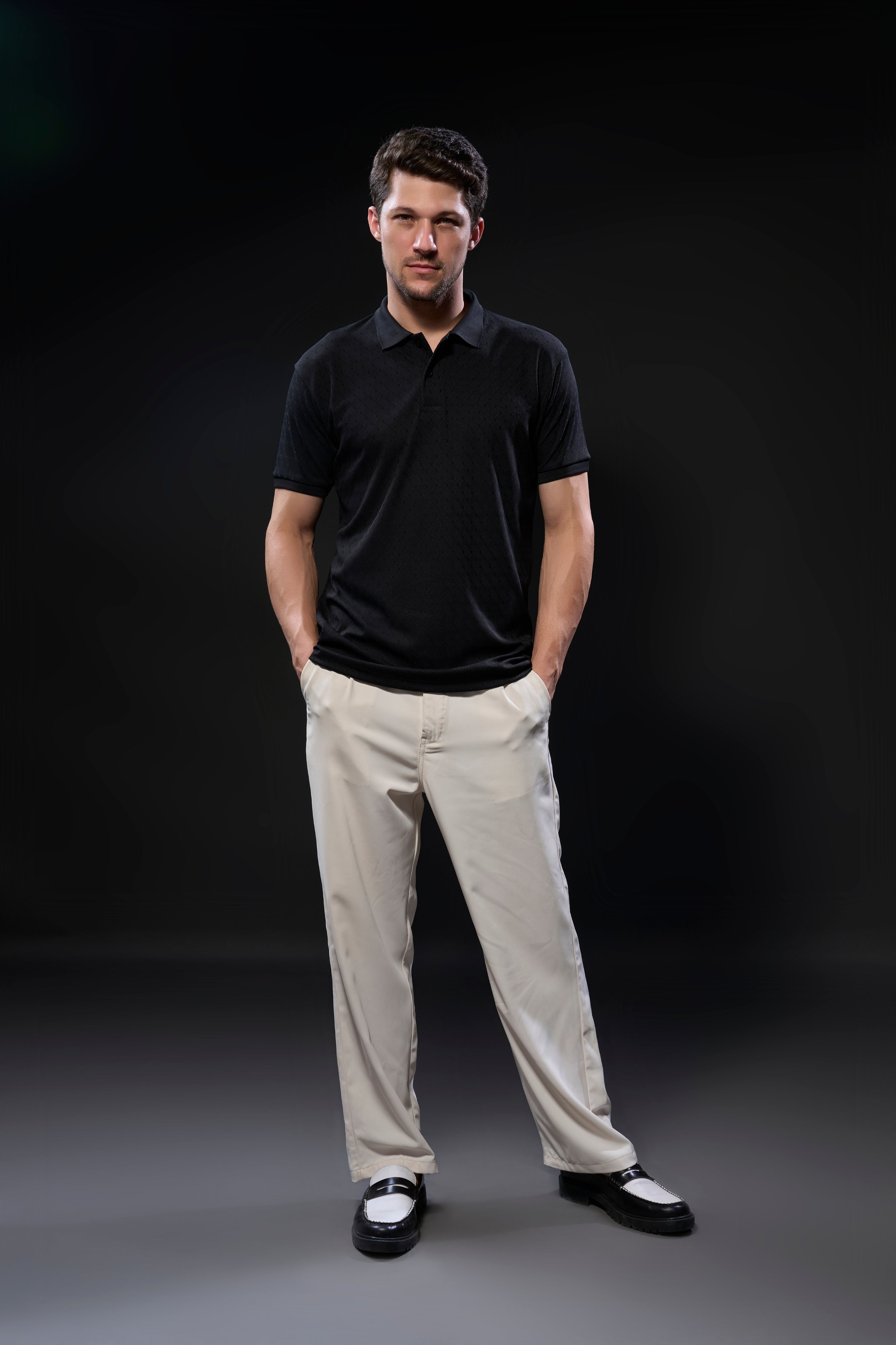 Black - Structure Knit Smart Tech Polo