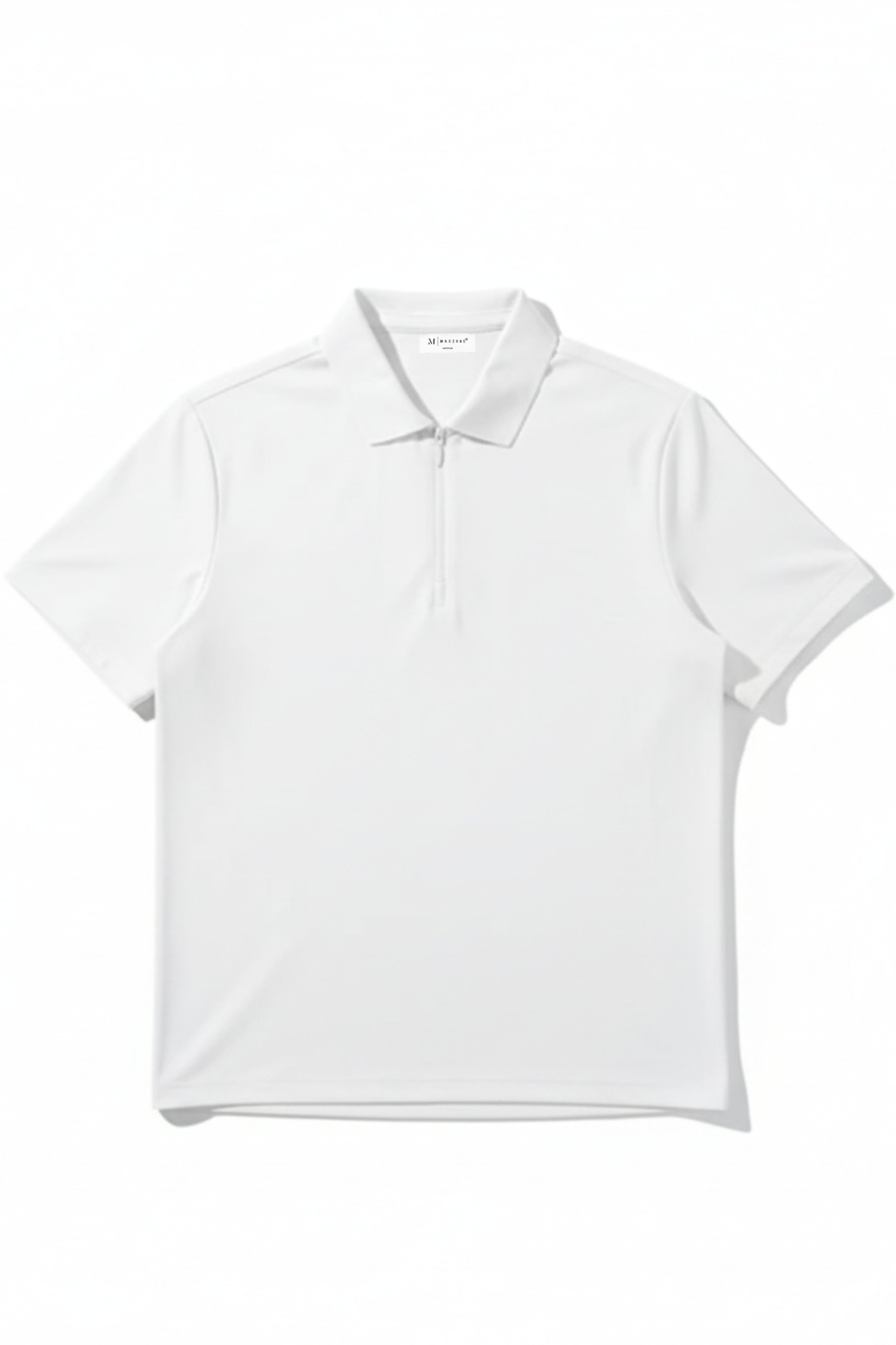 White - Stitchless Zip Polo T-shirt