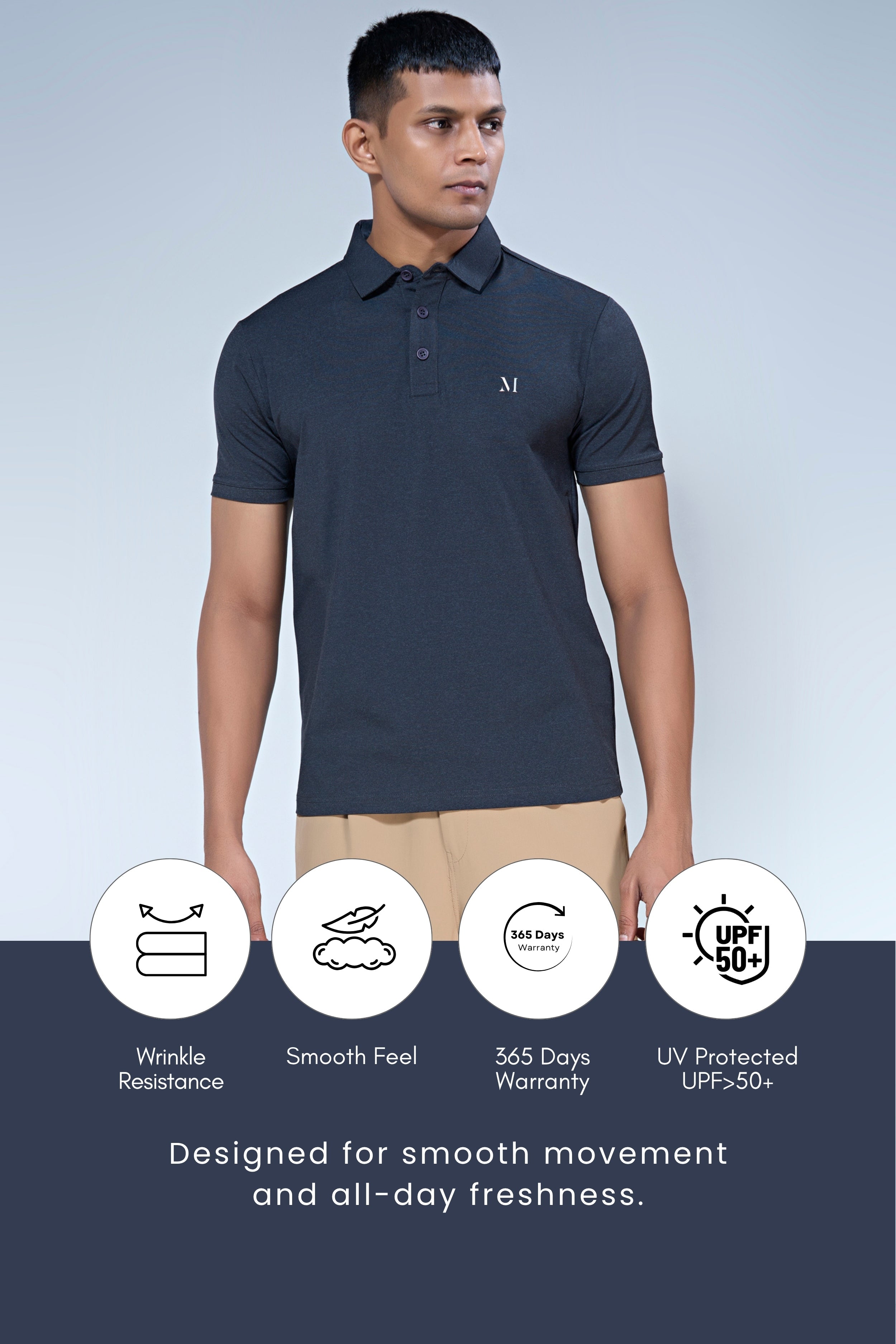 Black 365 Days Aircool Polo