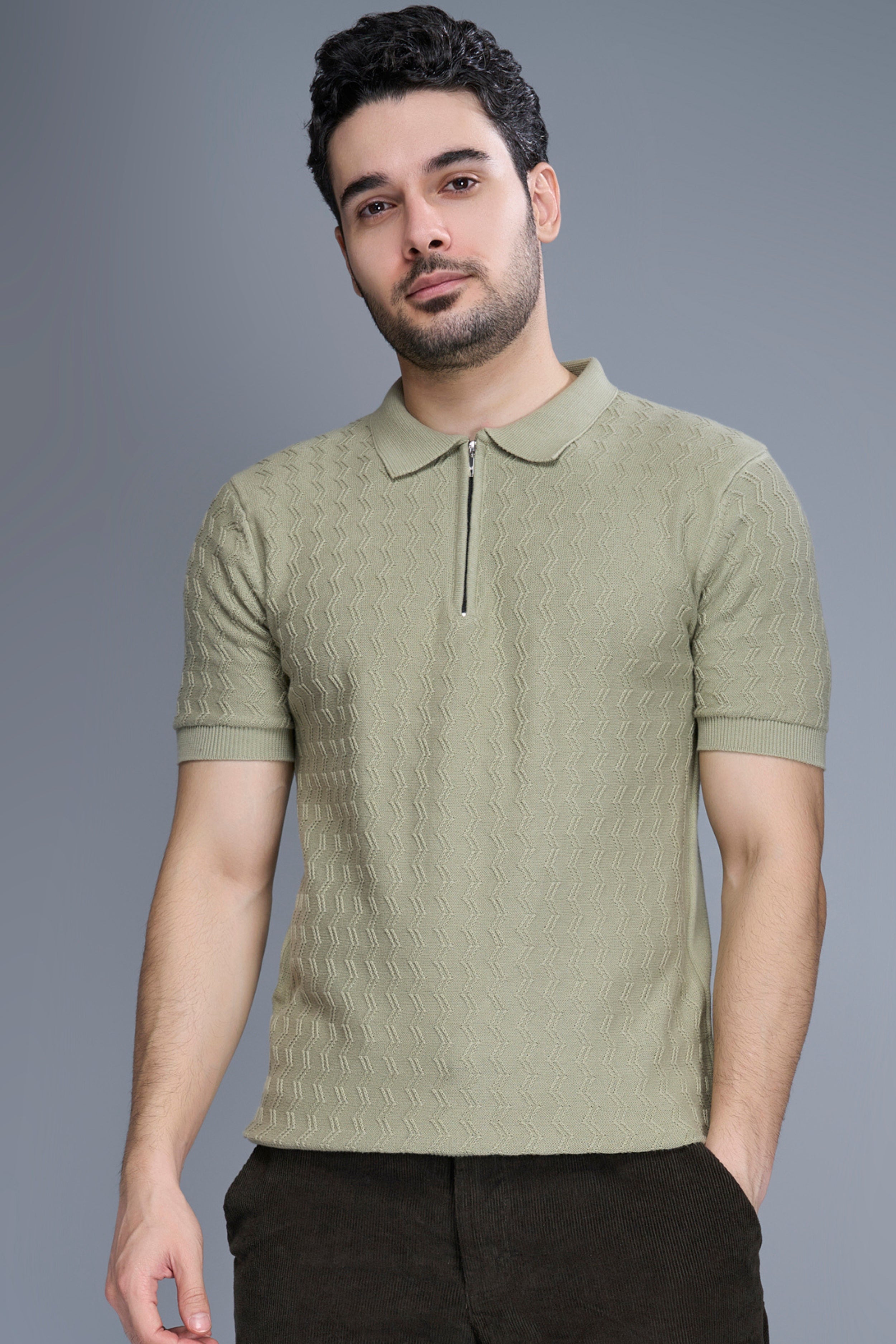 Olive Green - Luxe Knitted Polo