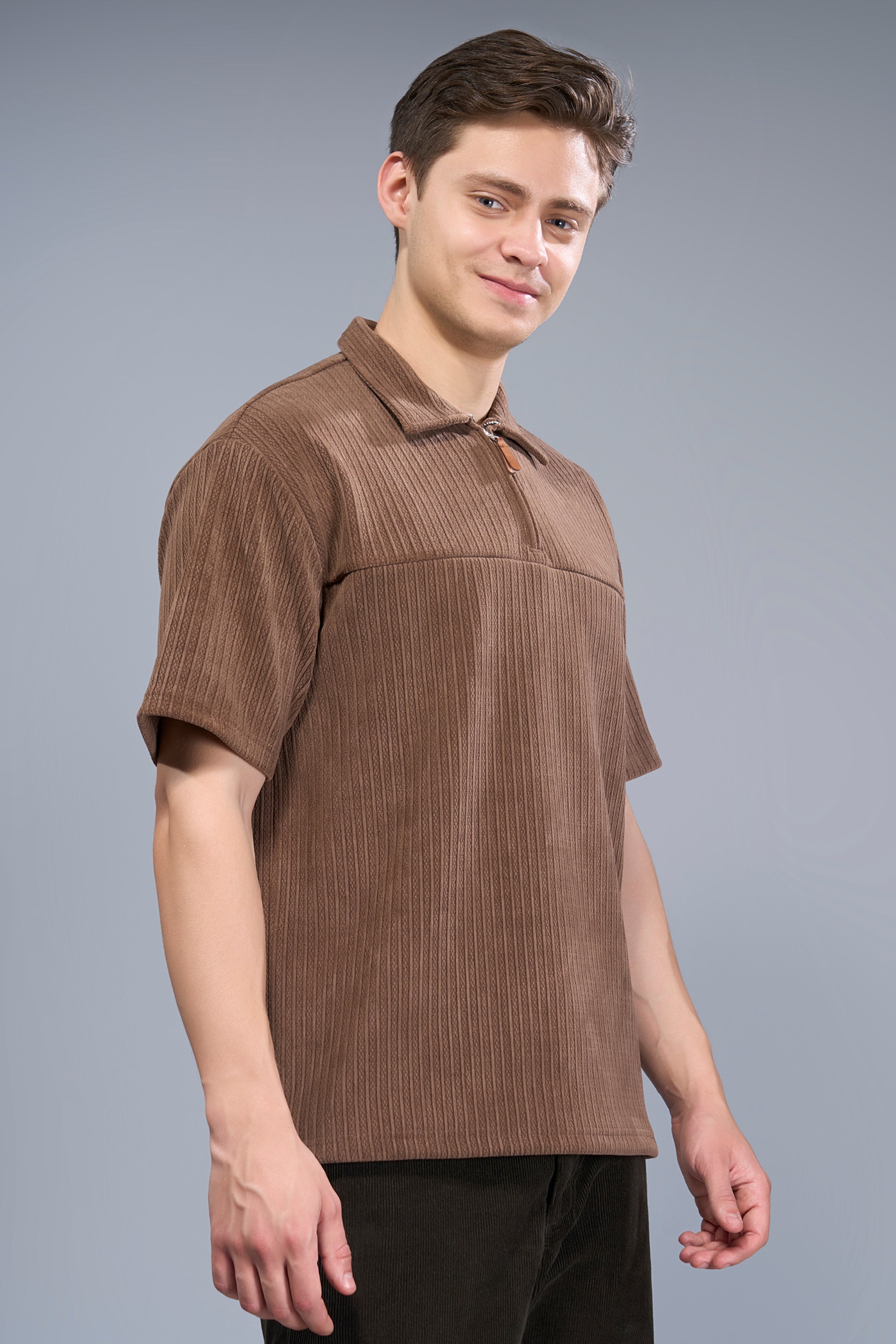 Cappuccino - Old Money Zip Polo