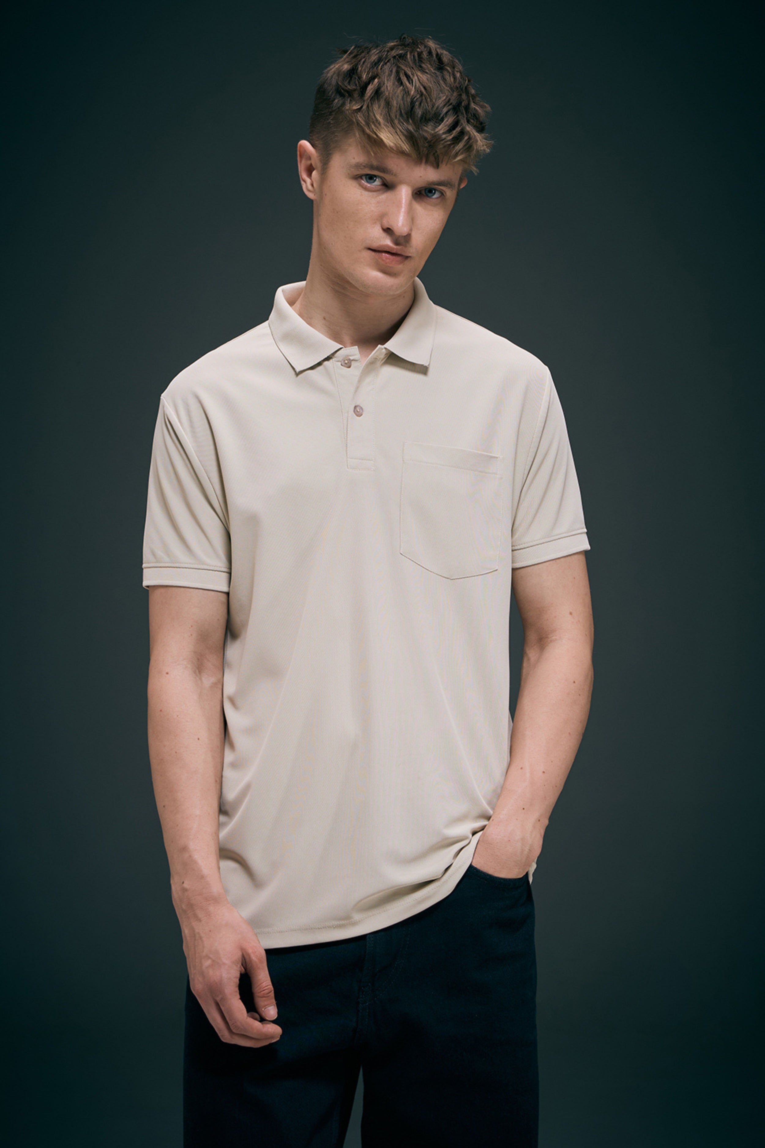 Soft Beige Smart Tech Pocket + Polo