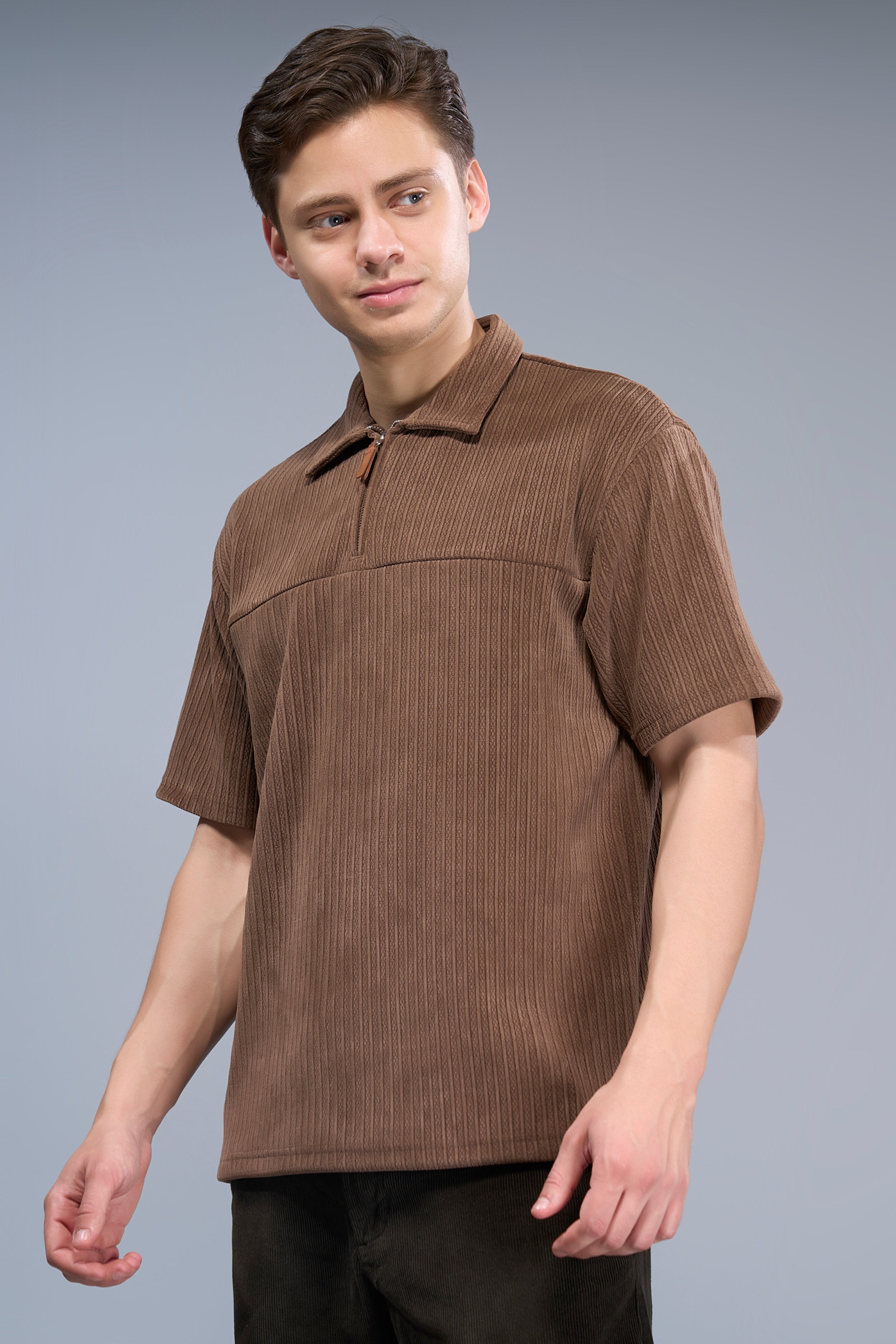 Cappuccino - Old Money Zip Polo
