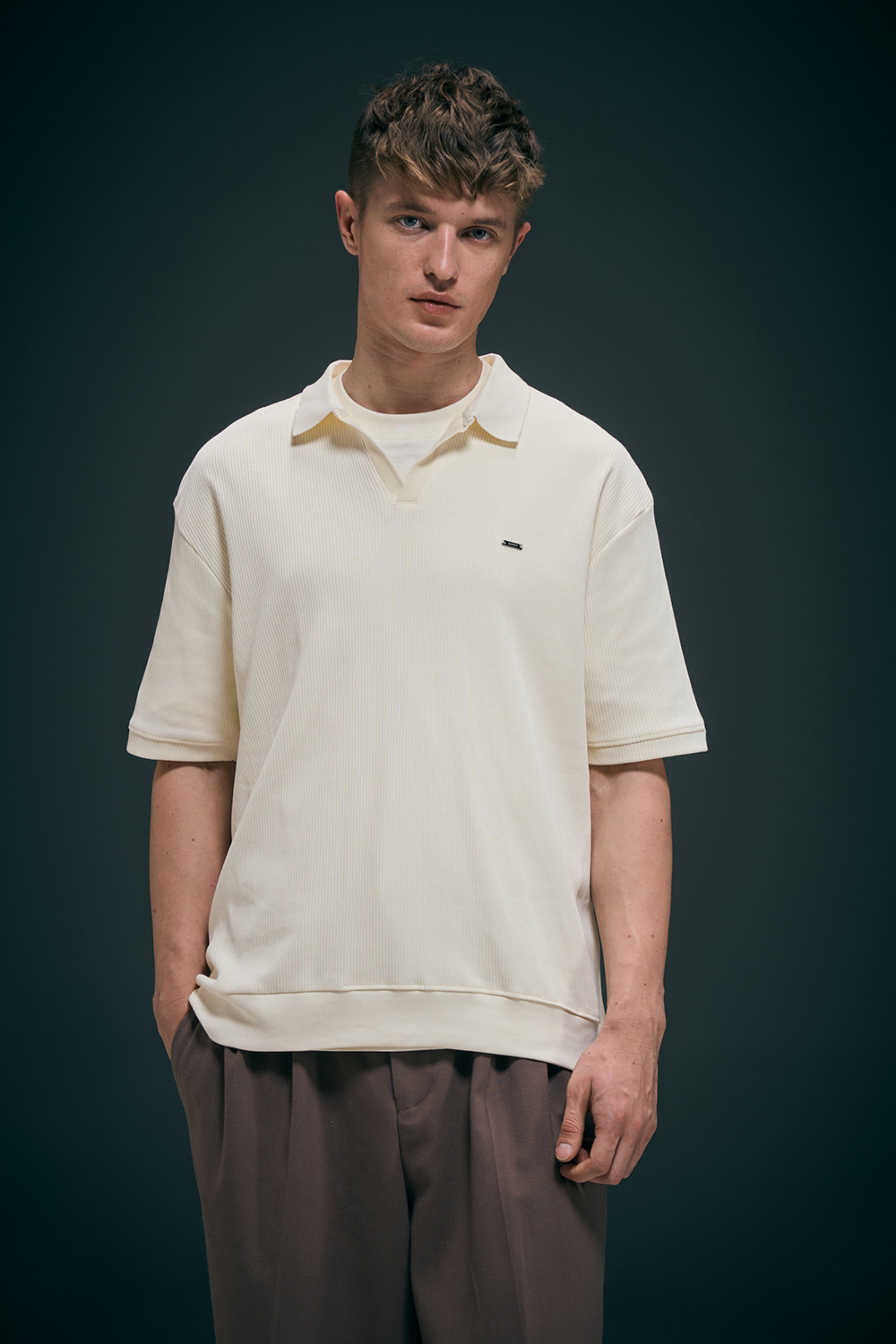 Old Money Knit Polo - Powder White
