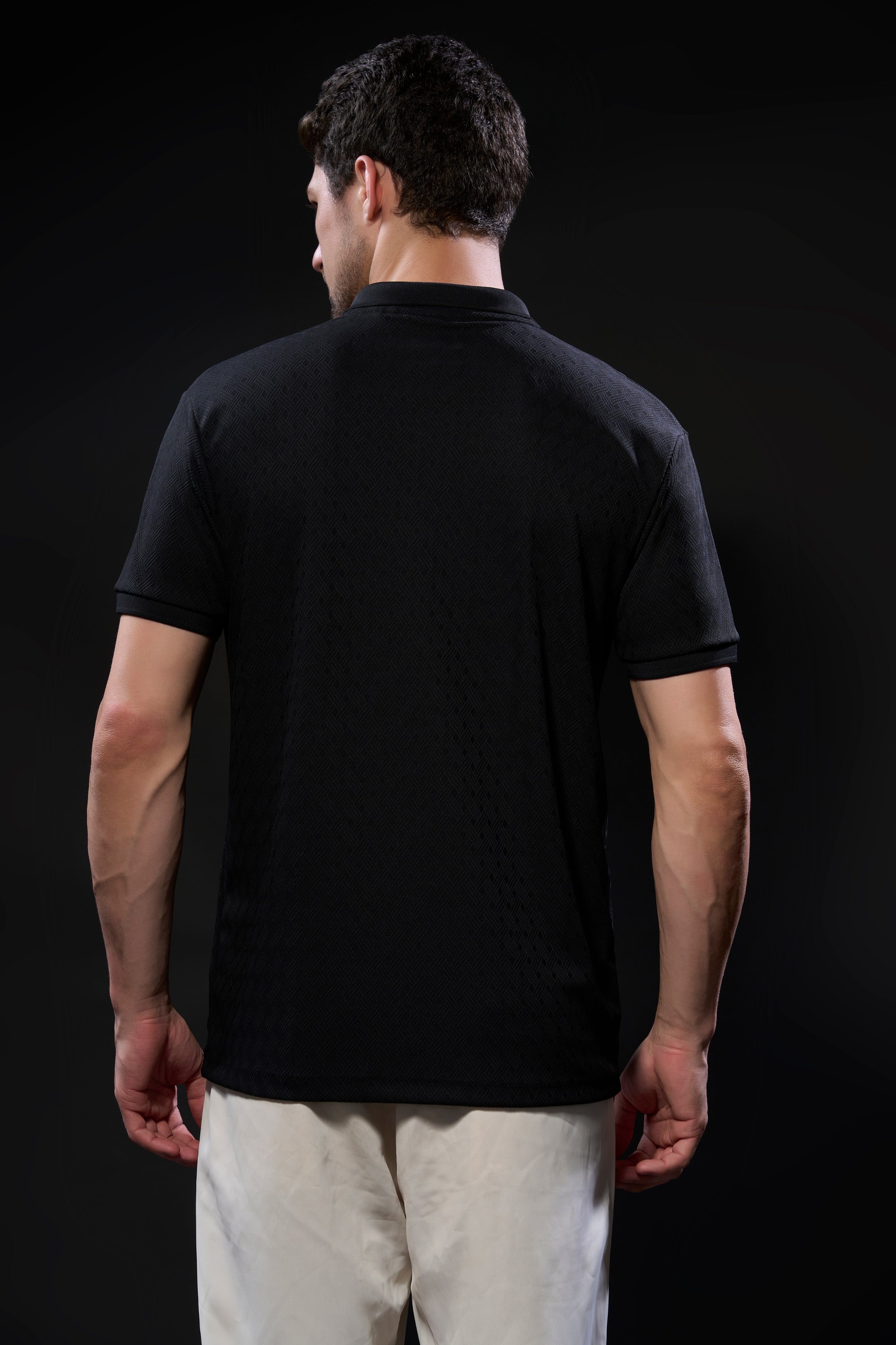 Black - Structure Knit Smart Tech Polo