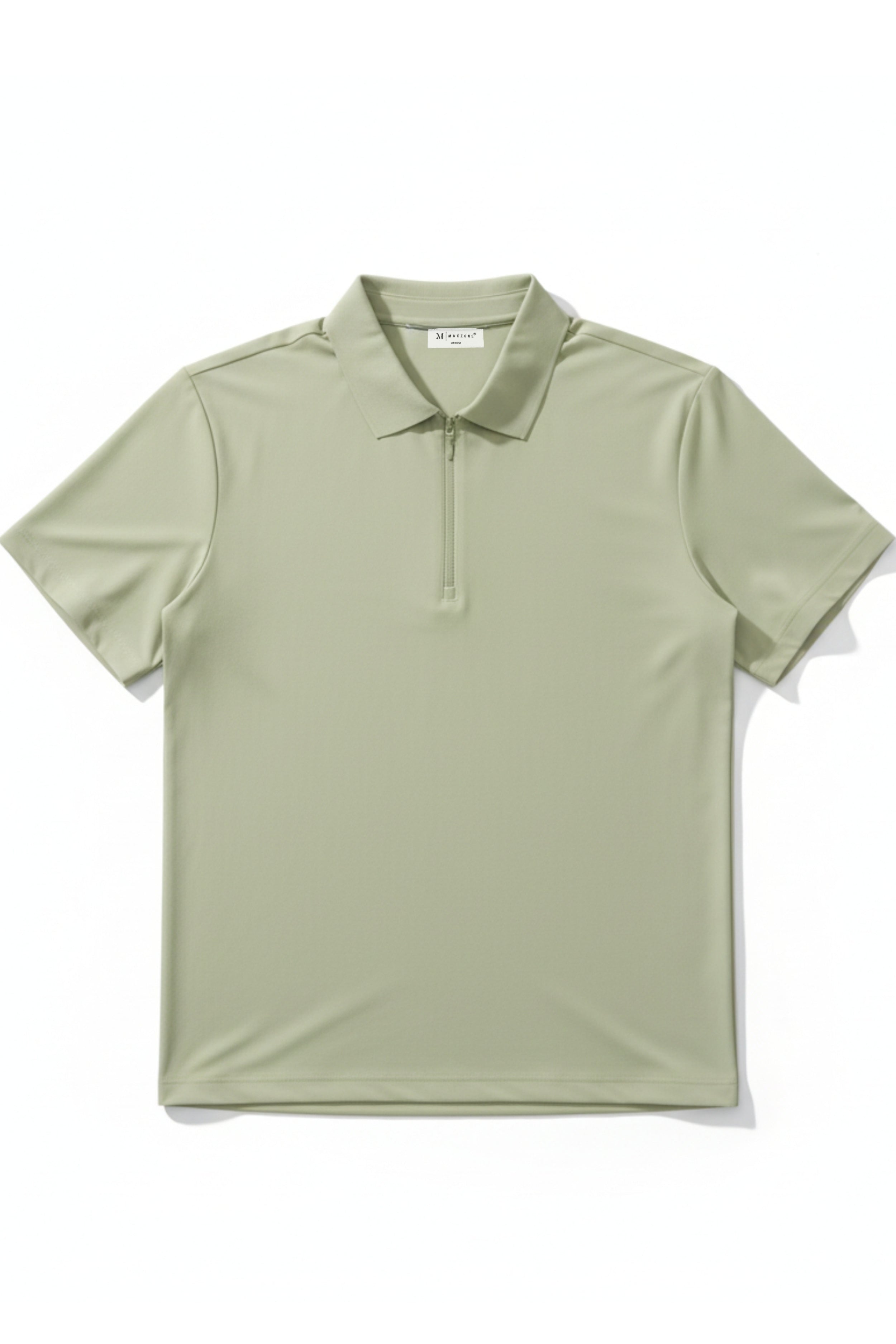 Pista Green - Stitchless Zip Polo T-shirt