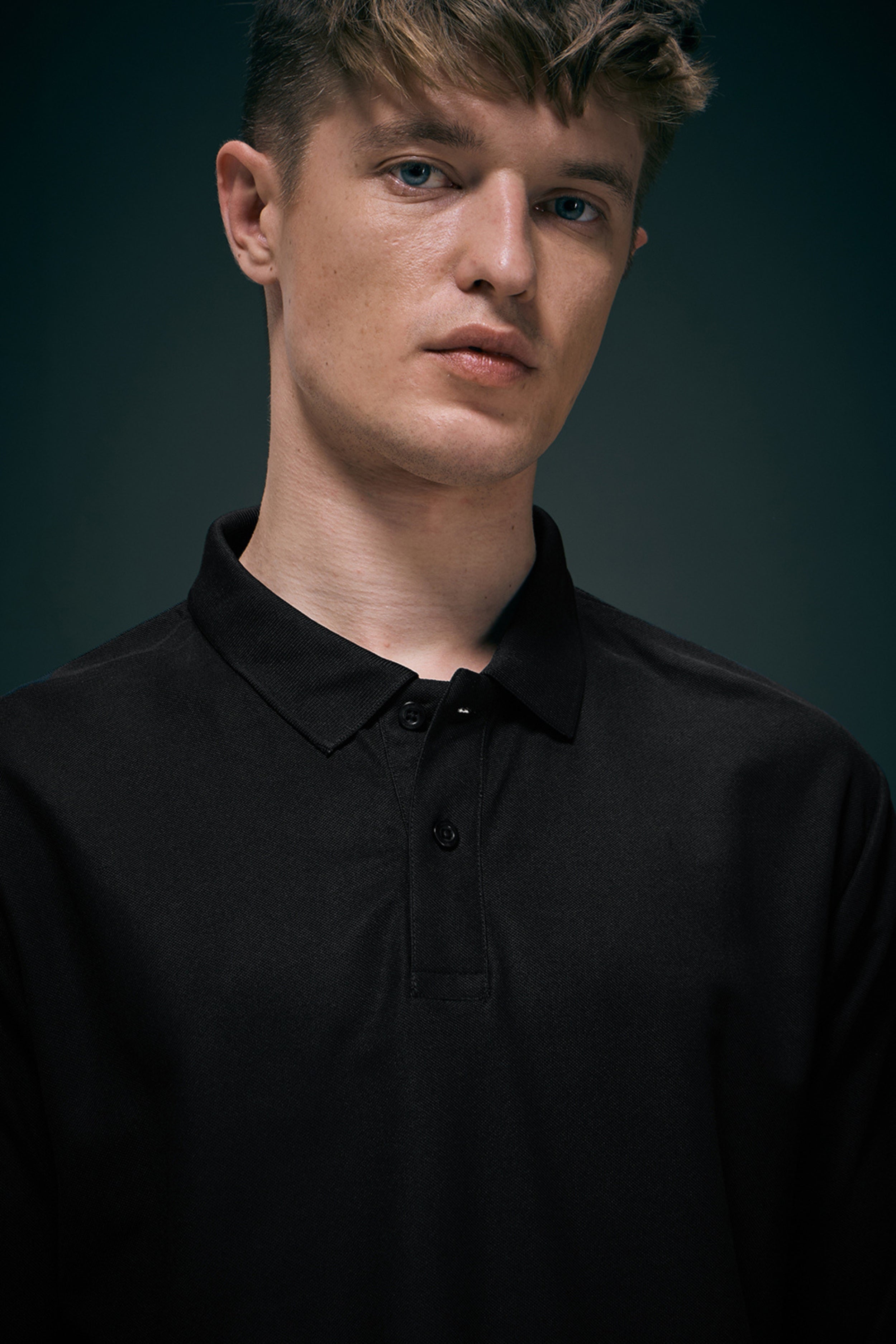 Black Full Sleeve Smart Tech Polo