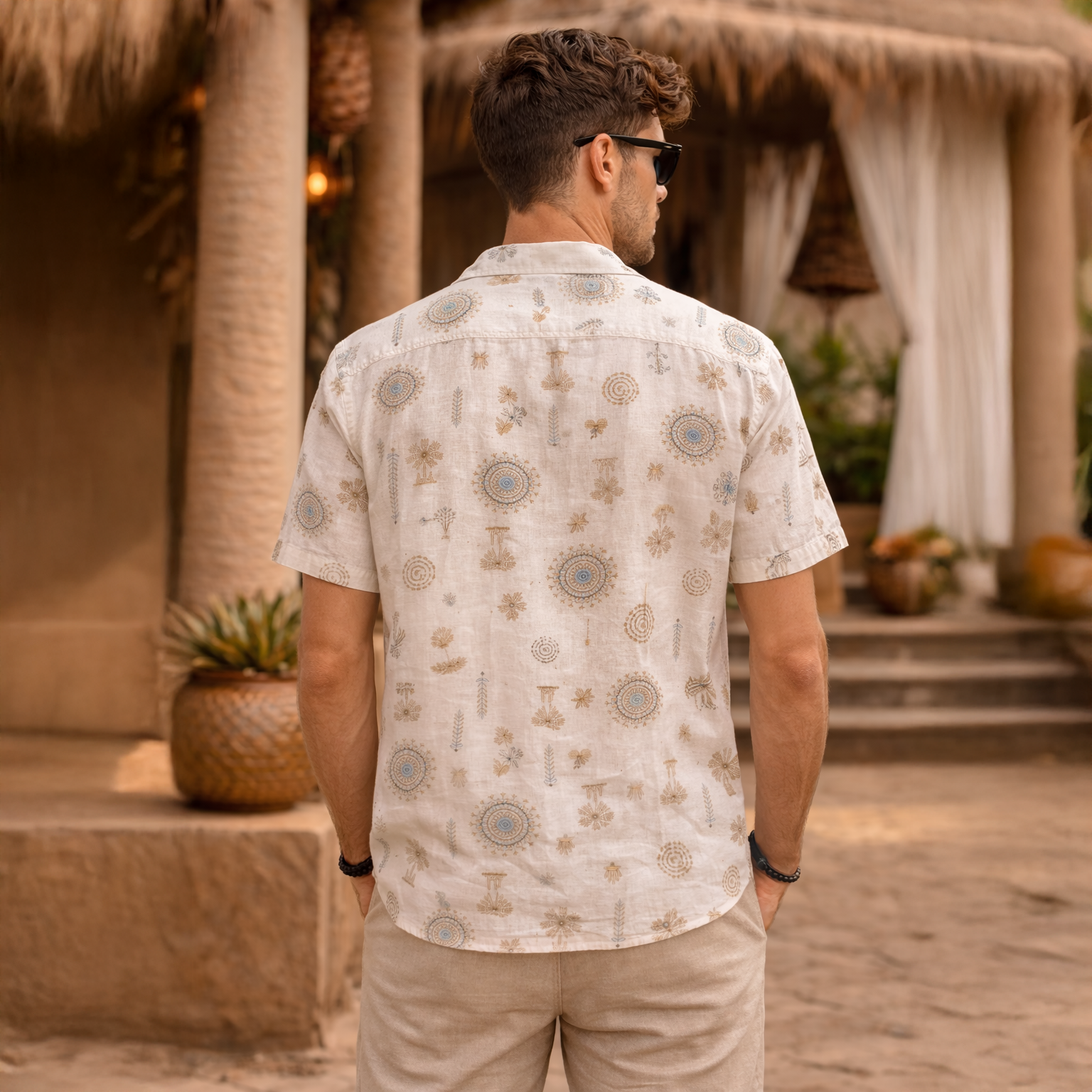 ANCIENT CULTURE EMBROIDERED OVERSIZE SHIRT