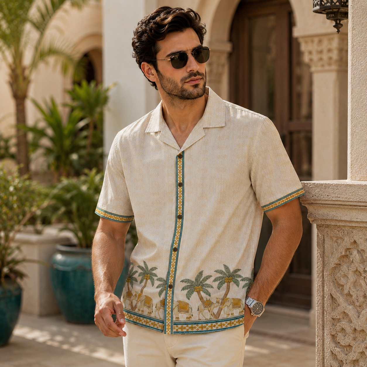 DESERT PALM PRINTED SHIRT