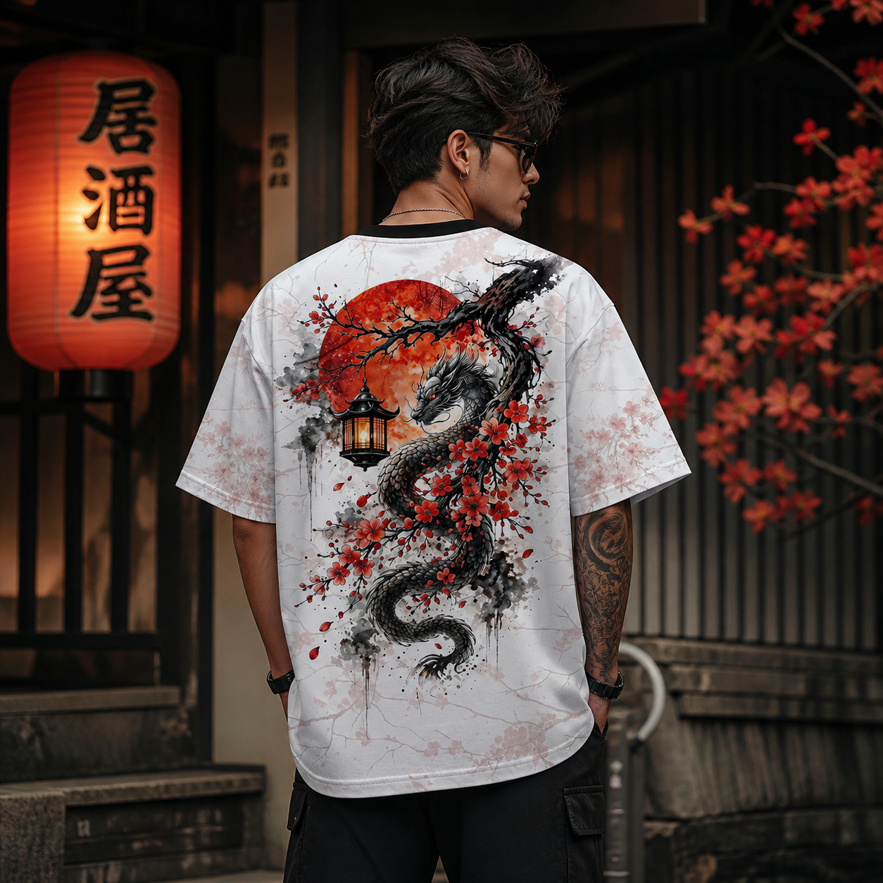 BLOODY MOON PRINTED OVERSIZED T-SHIRT