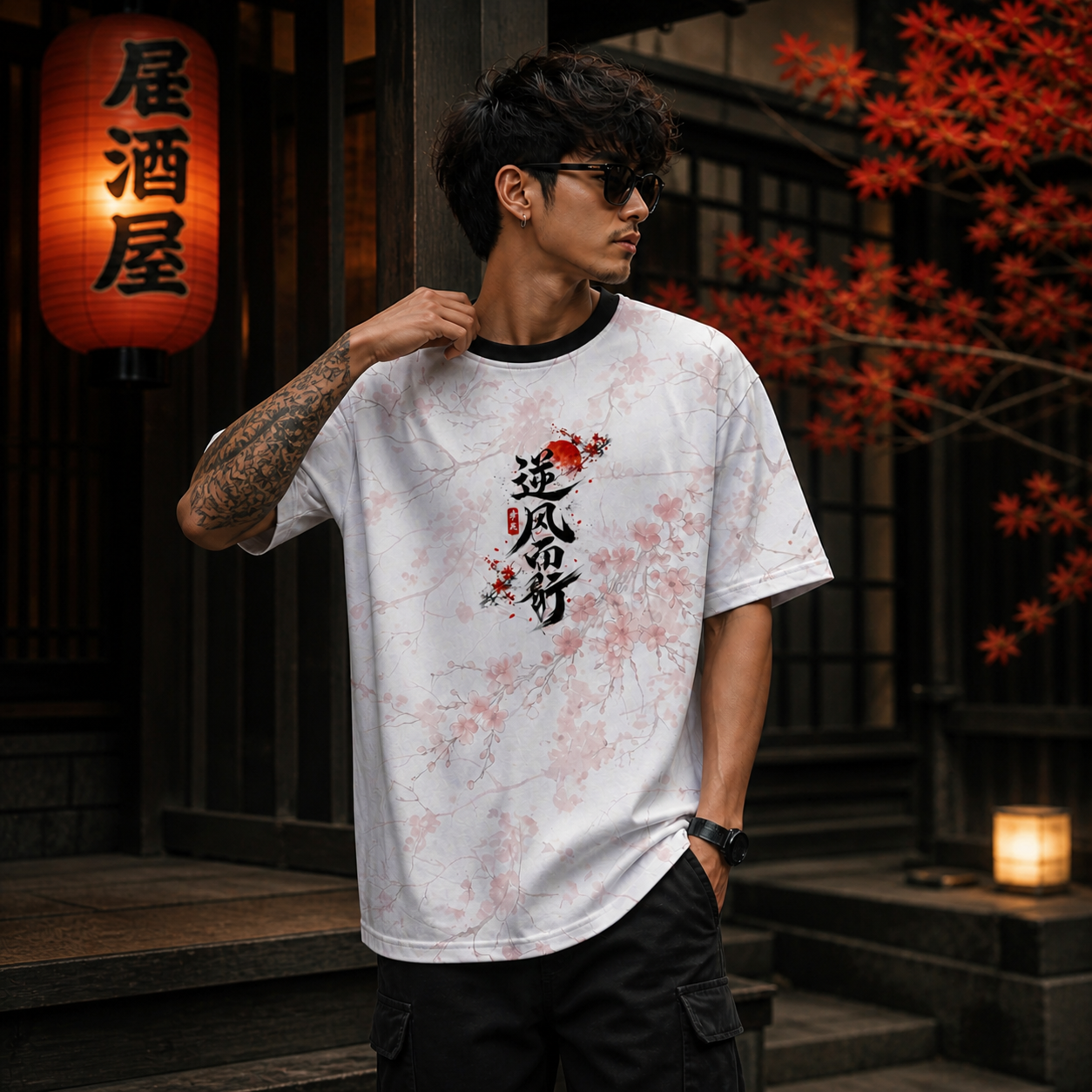BLOODY MOON PRINTED OVERSIZED T-SHIRT