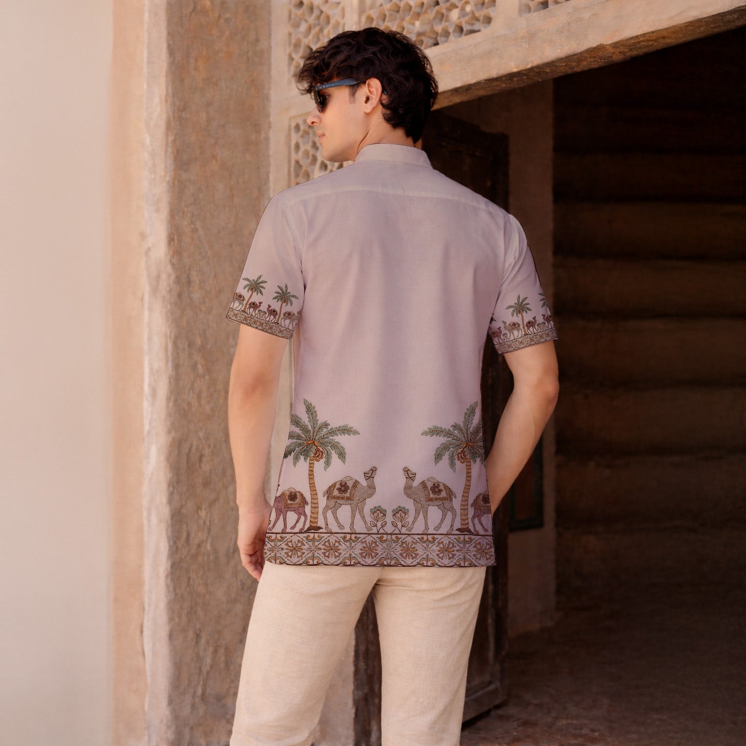 RAJWADI PALM PRINTED KURTA SHIRT