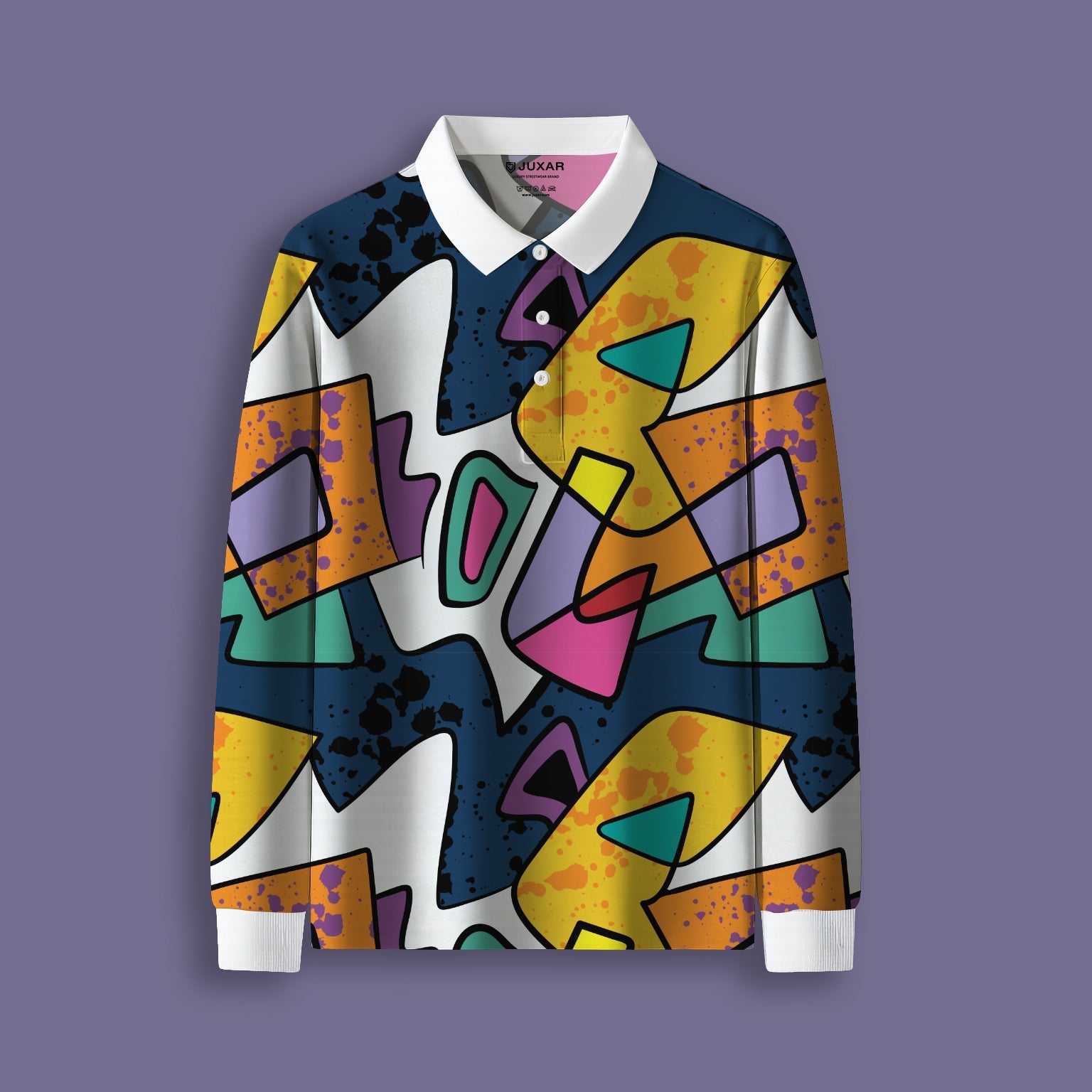 ABSTRACT VIBE FULL SLEEVE POLO T-SHIRT