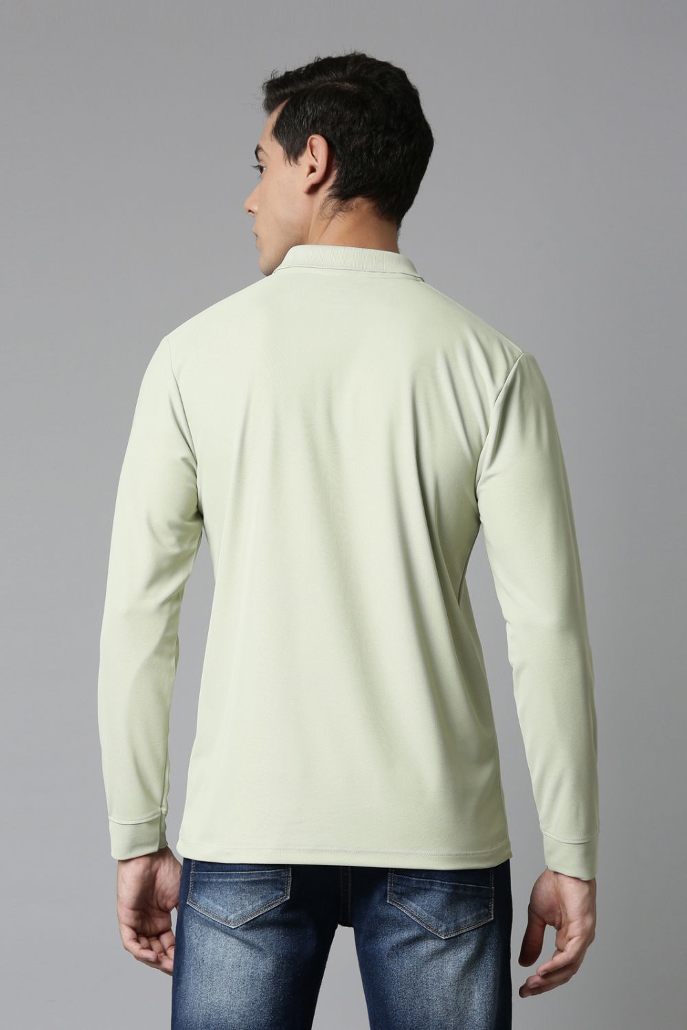 Spring Green Full Sleeve Smart Tech Polo
