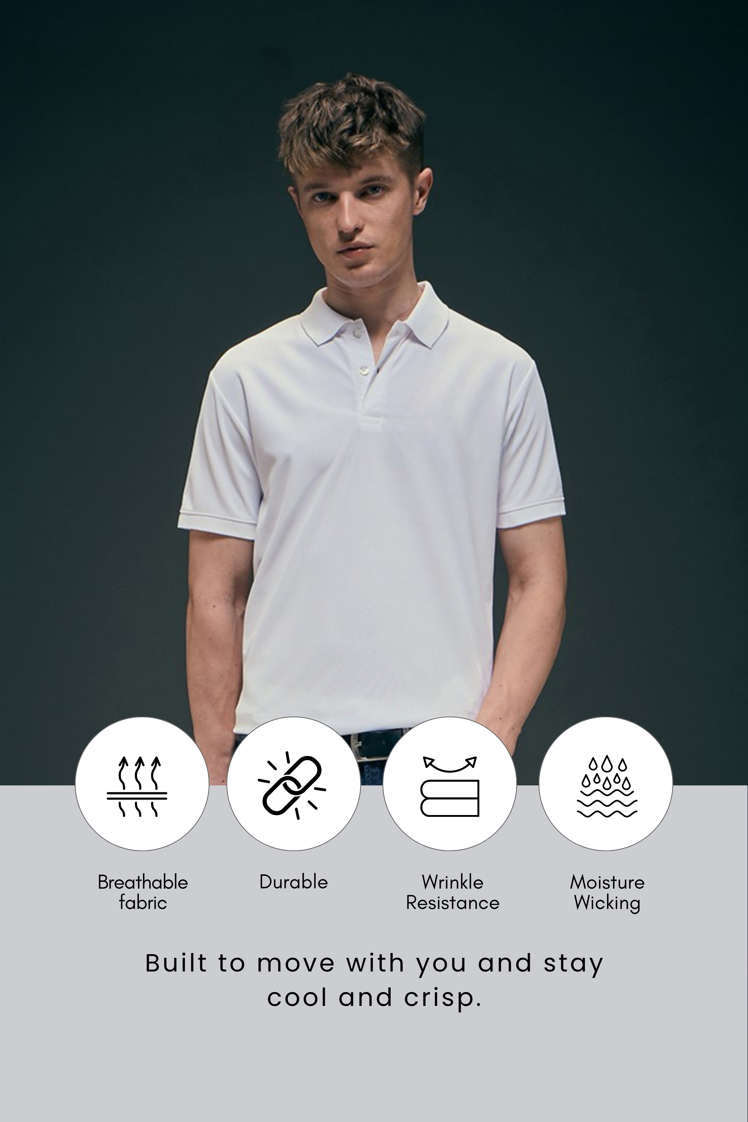 Smart tech polo - White
