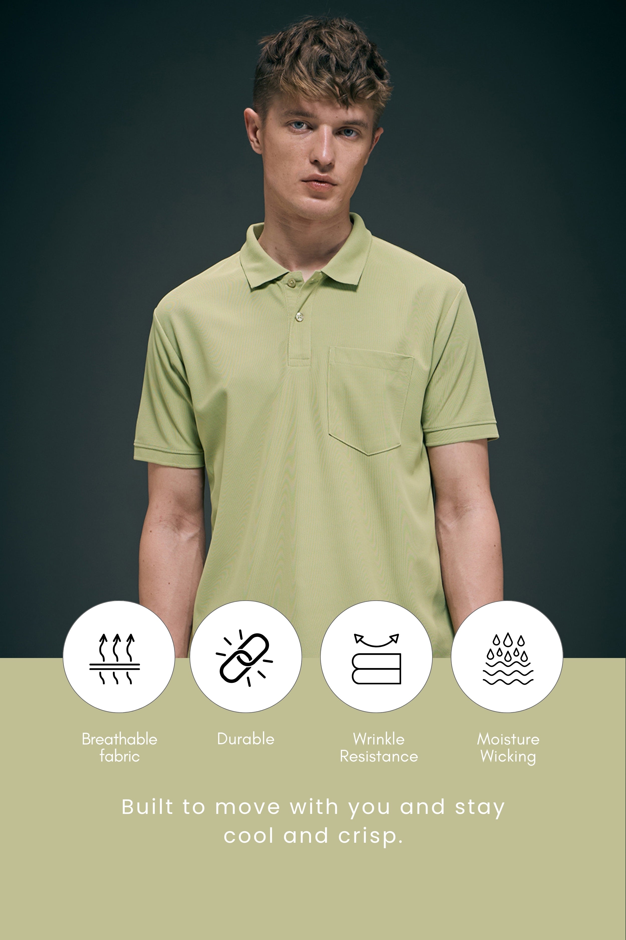 Spring Green Smart Tech Pocket + Polo