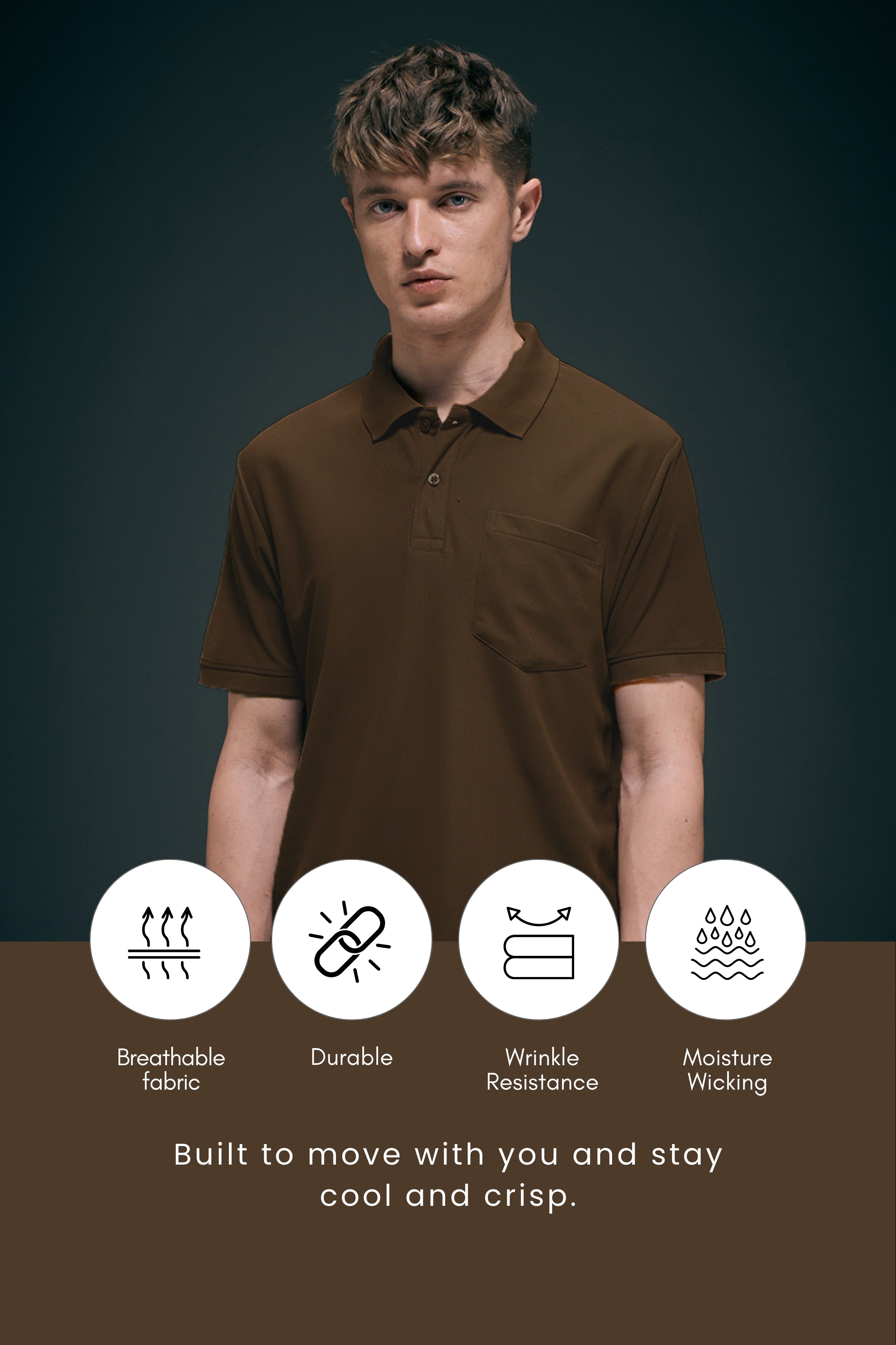 Coffee Brown Smart Tech Pocket + Polo