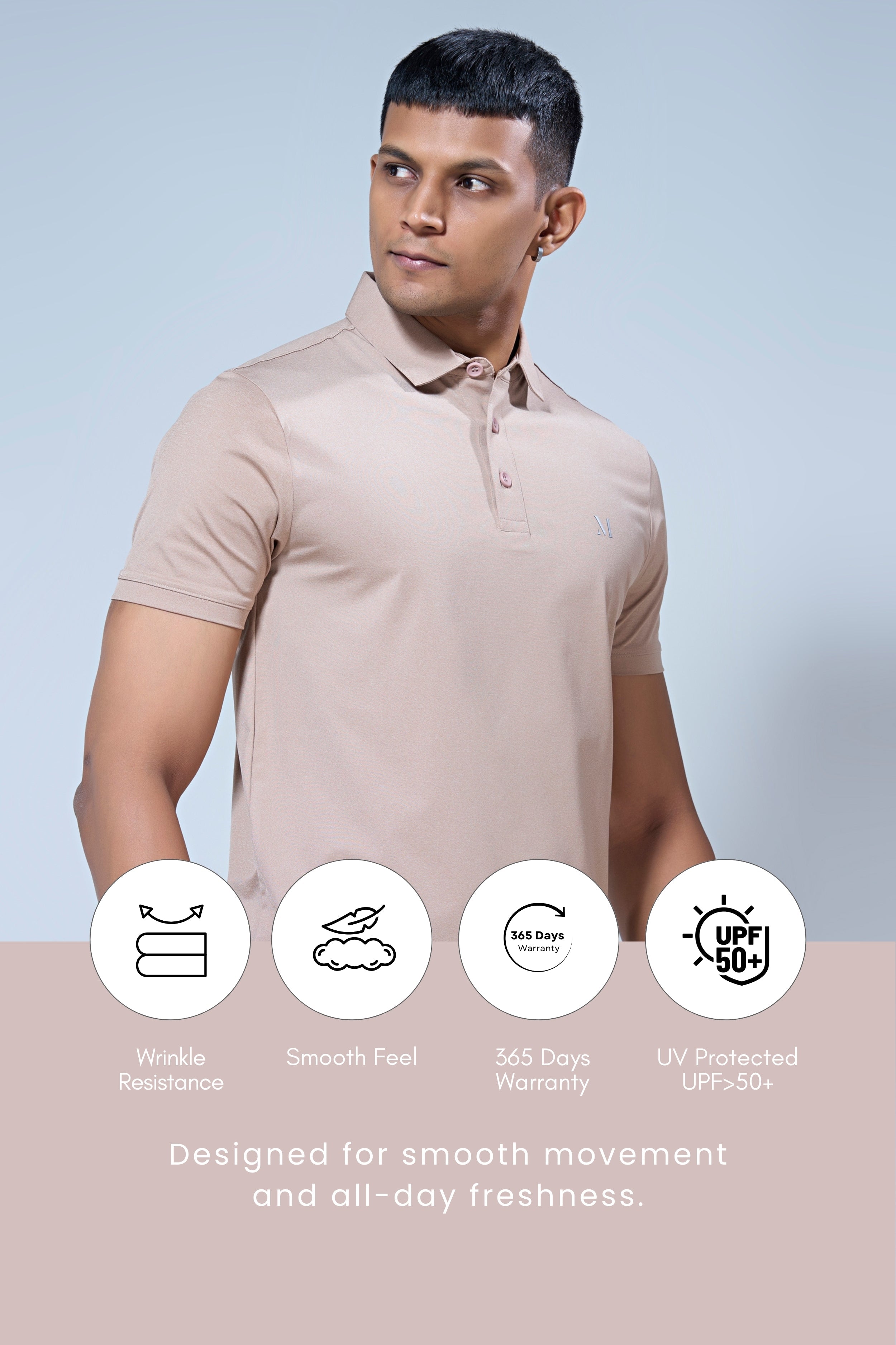 Beige 365 Days Aircool Polo