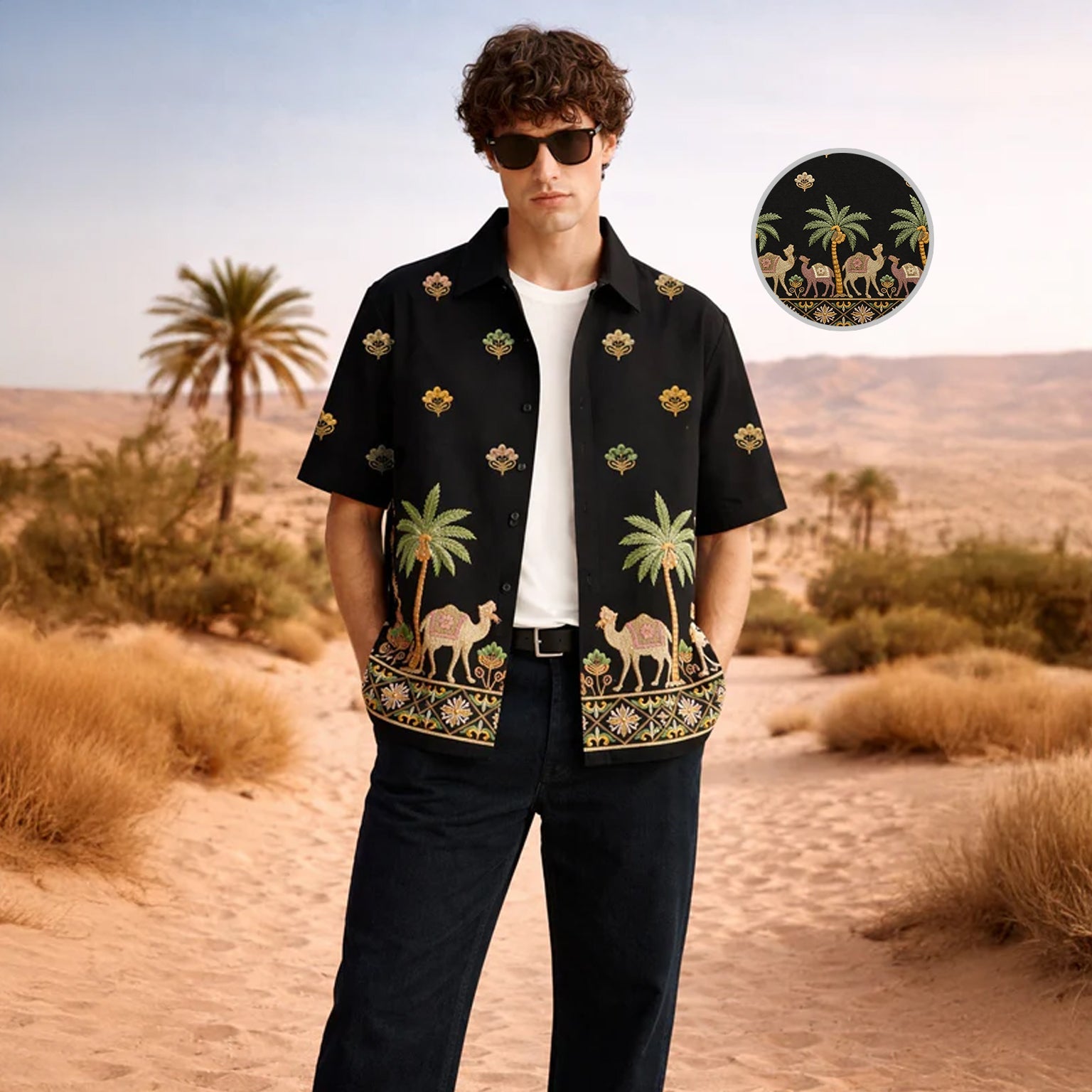 DESERT CULTURE EMBROIDERED OVERSIZE SHIRT